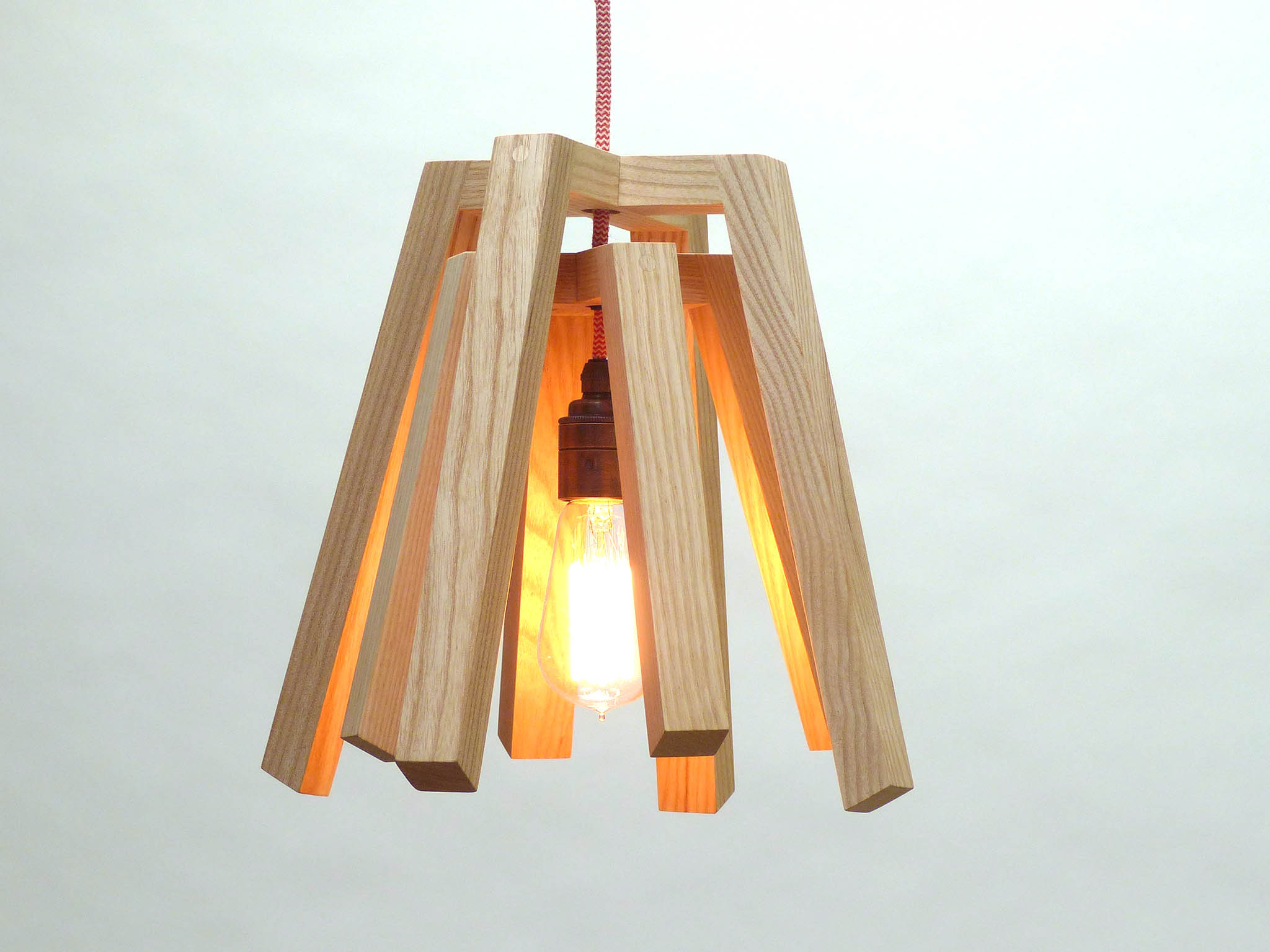 The double cage lampshade made from ash is inspired by Scandinavian design (£140)