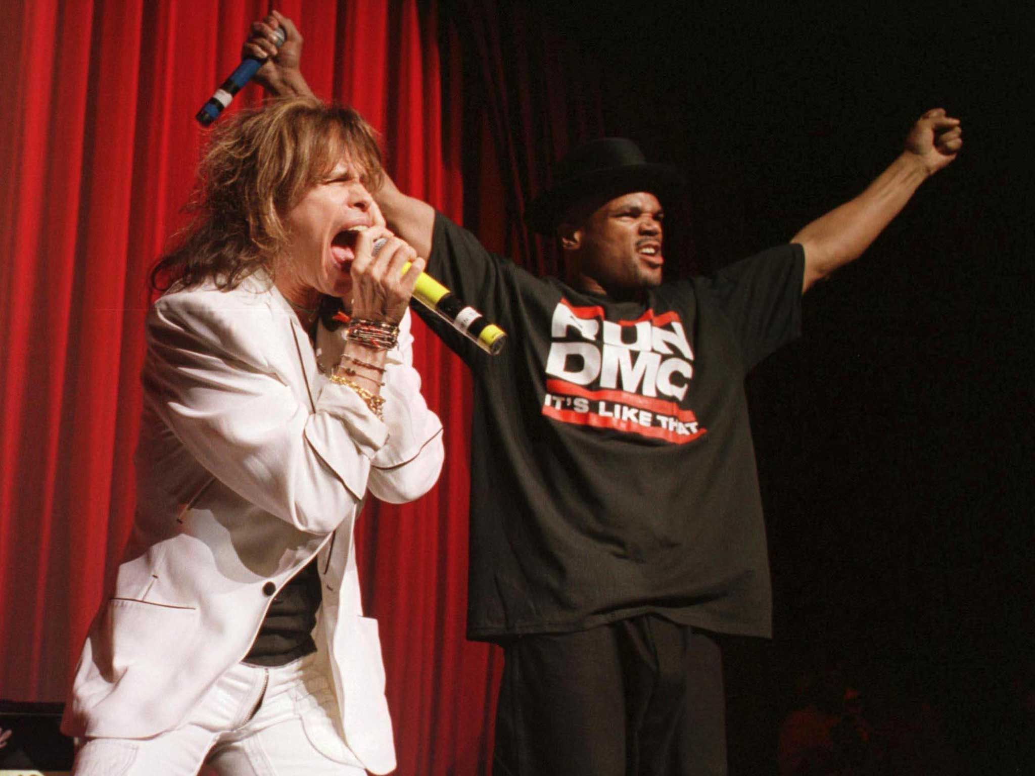 Steven Tyler of Aerosmith and Run DMC