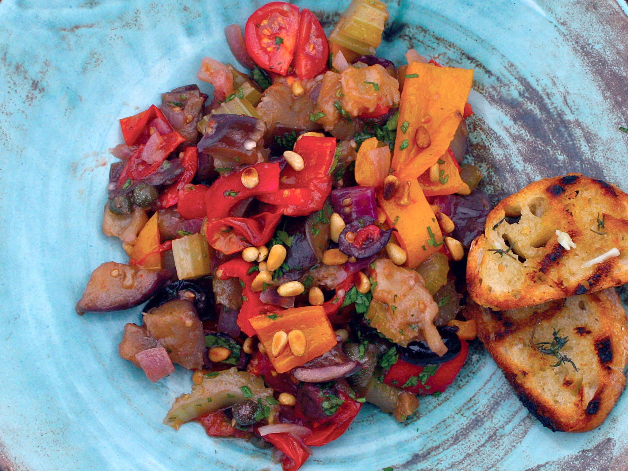 Colouful medley: Caponata Siracusa is great as a snack on bread or toast