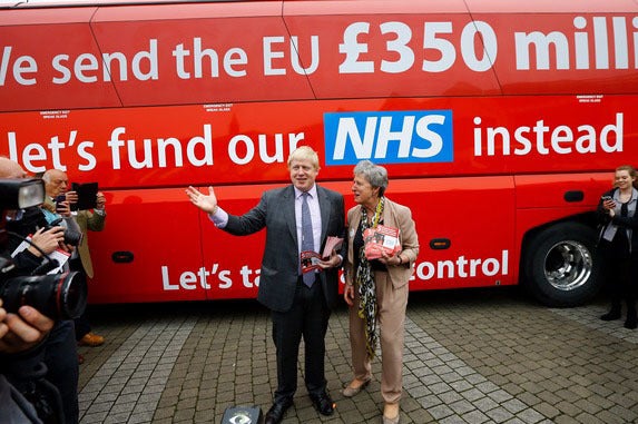 The proposals by Vote Leave appeared on a bus