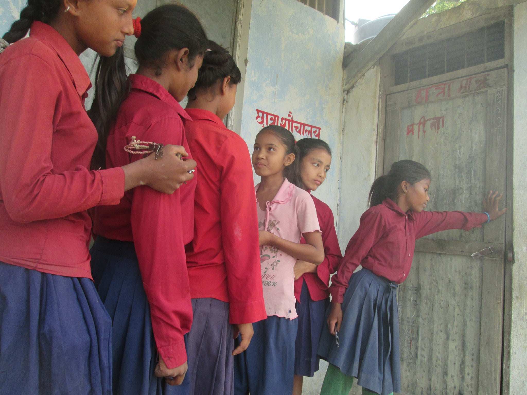 Sushma Diyali,15,: "This is the girl’s toilet of our school. We are in urgent need of MHM friendly toilet. The one we use doesn’t lock properly. If someone is inside, other person has to wait outside pushing the door for her. Because of lack of latrines in our school, we have to wait in the long line. This is very problematic for us and we are need of more girls’ friendly latrines."