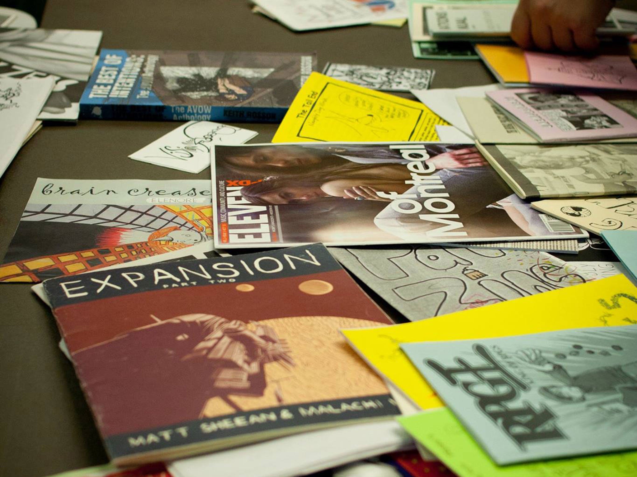 A pile of zines on sale at San Francisco Zinefest