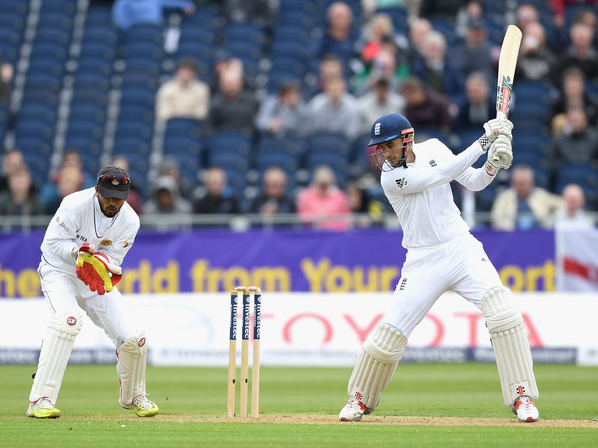 A more circumspect Alex Hales made his way to 83 on day one