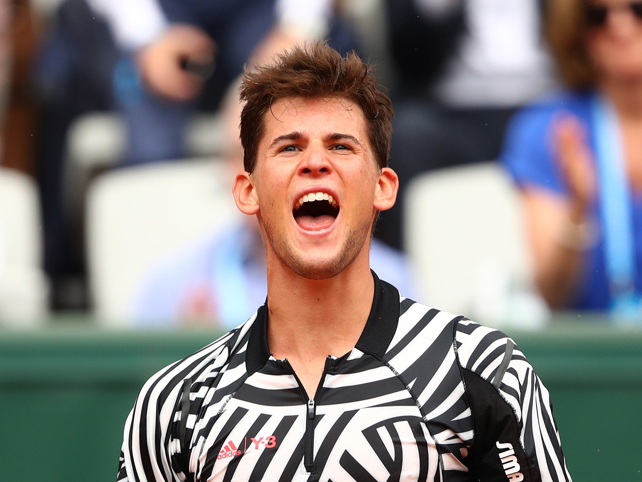 Thiem celebrates his victory over Zverev