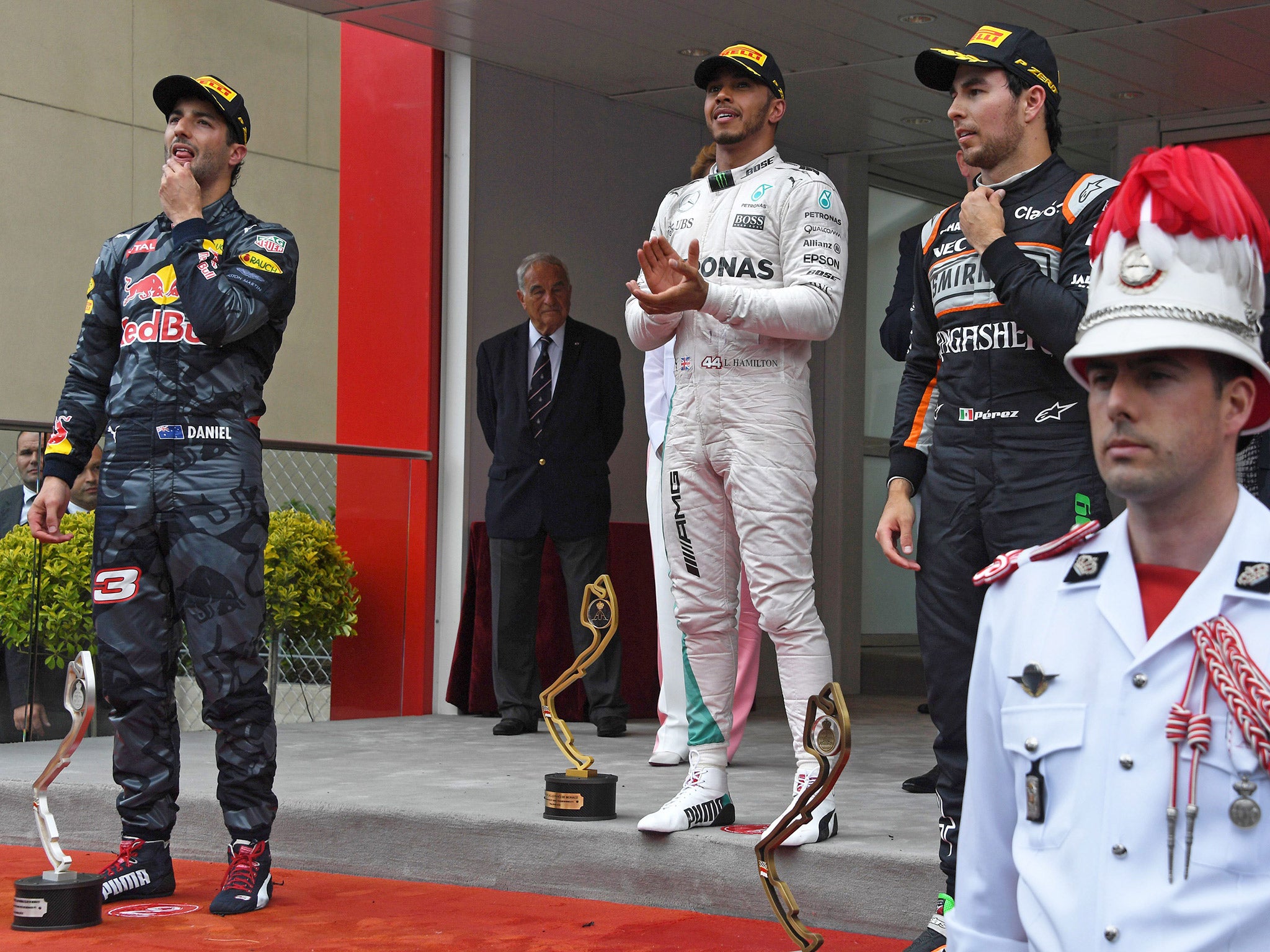 &#13;
Ricciardo (left) was disconsolate after the race &#13;