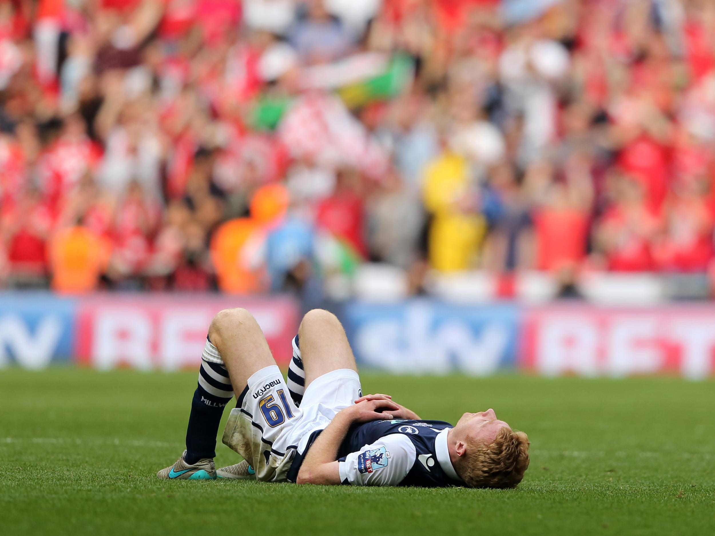 Millwall's Chris Taylor cannot hide his dismay at full-time