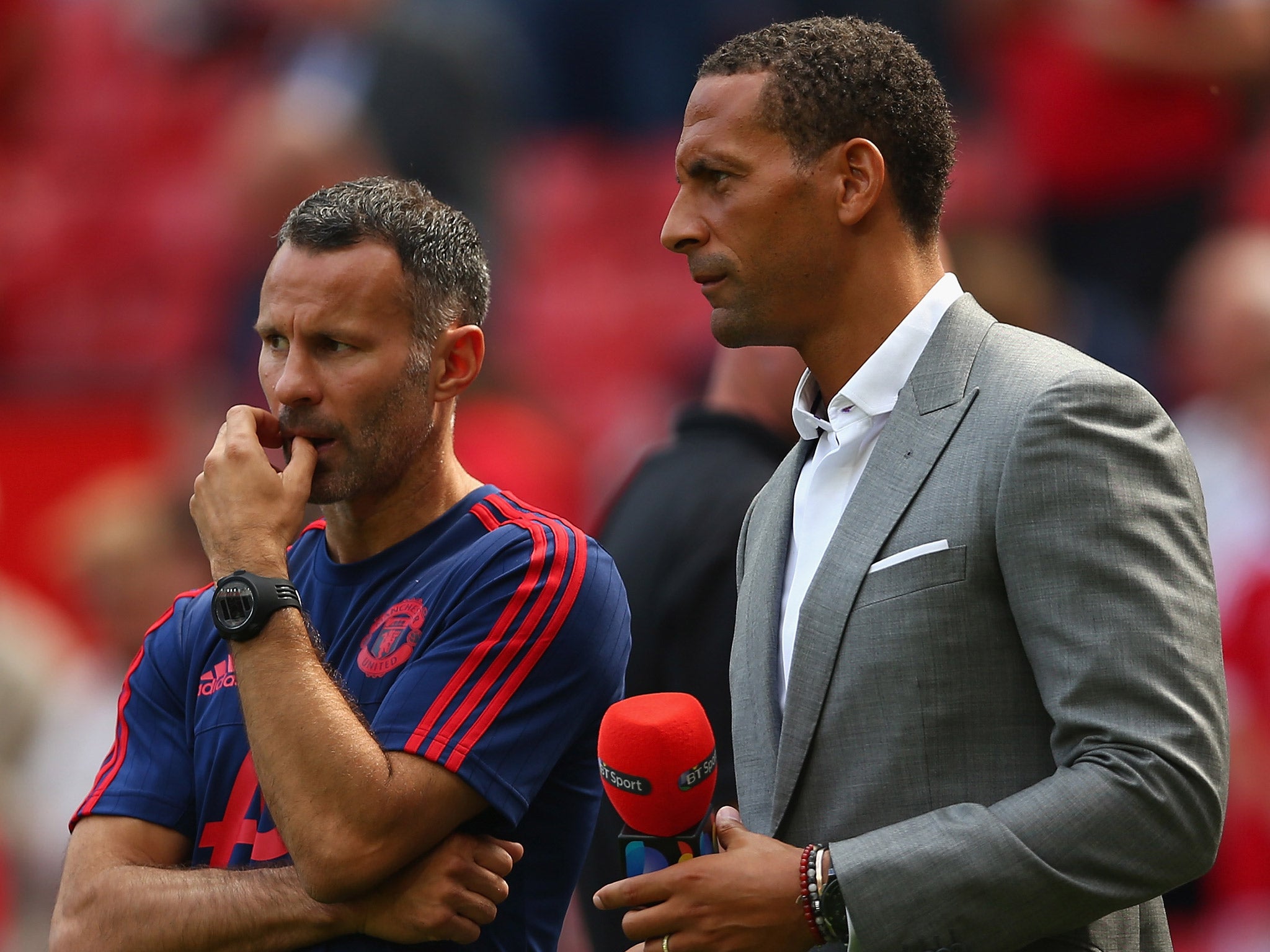 Rio Ferdinand ahead of a Manchester United match last season