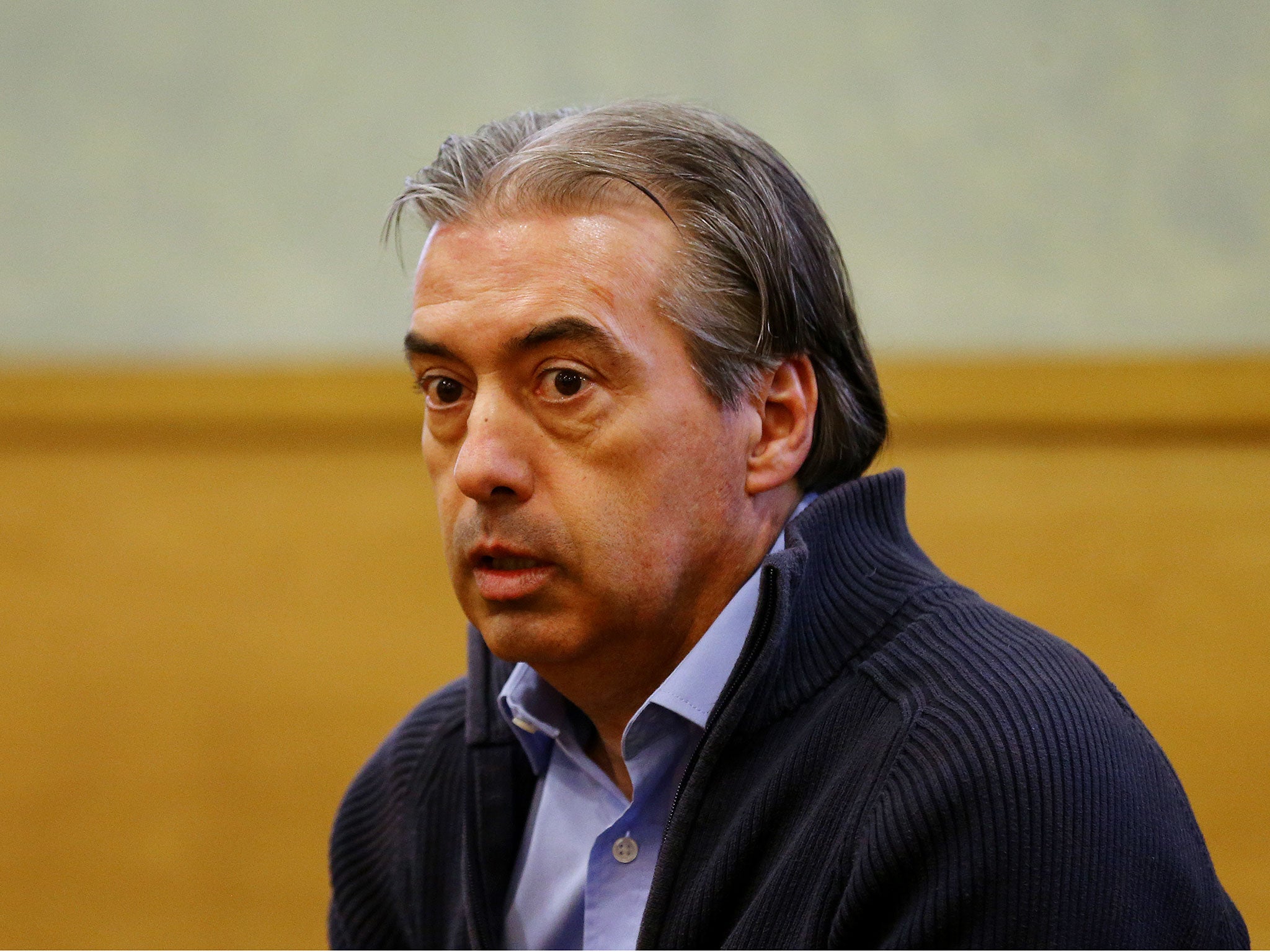 Jean-Louis Cayrou sits in court in Le Cours d'Assises de l'Aveyron in Rodez, France