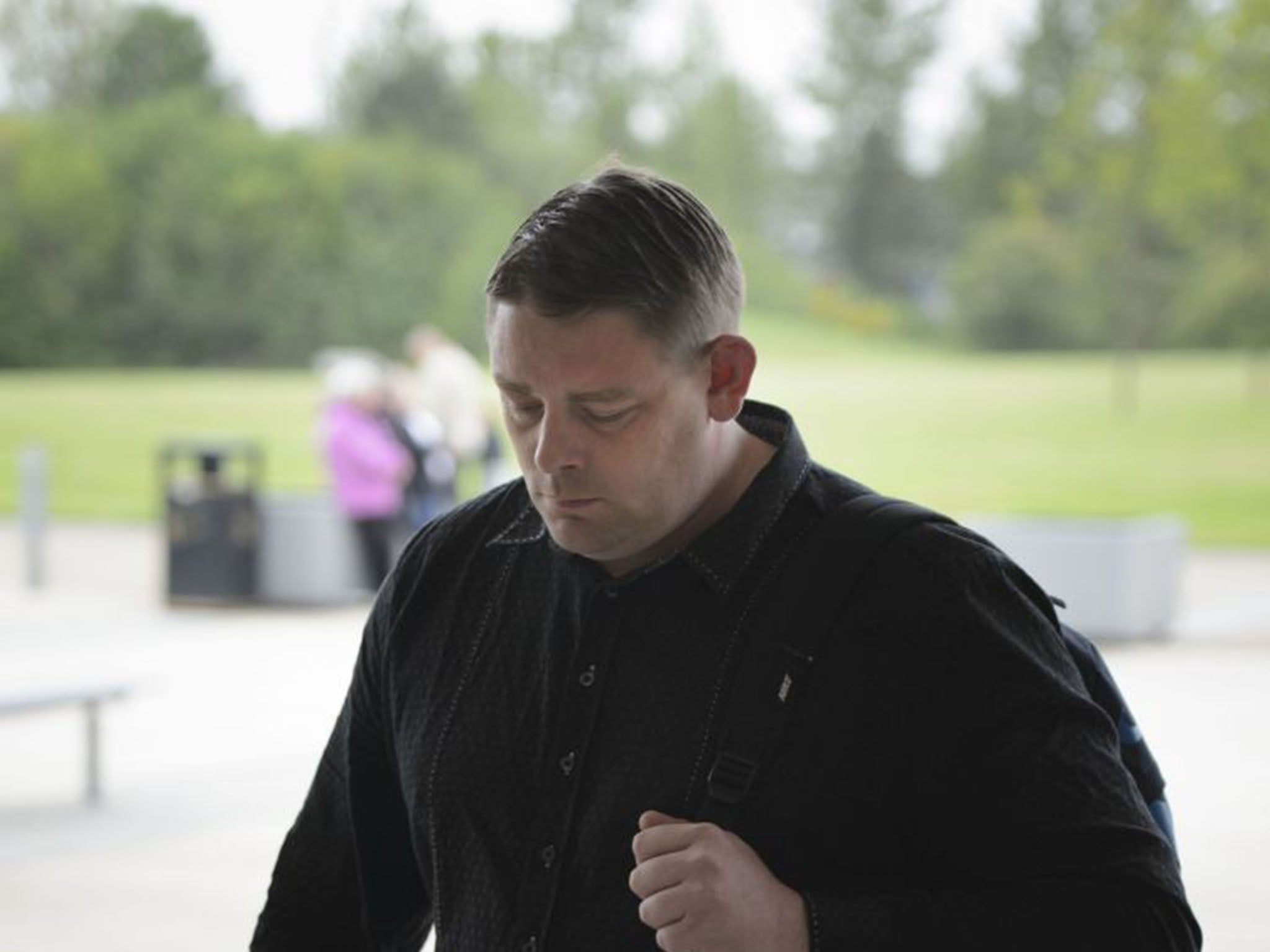 Liam's father, Joseph Johnson, appears in court to hear the verdict