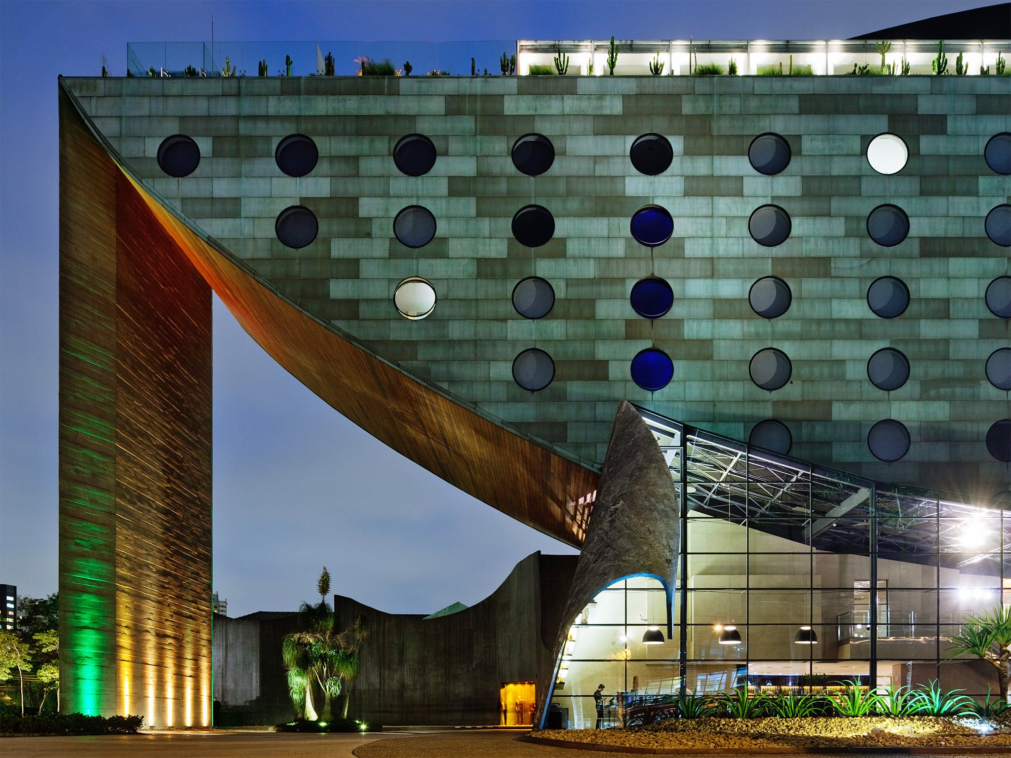 Hotel Unique, São Paulo: a giant watermelon slice of polished stone is owned by Brazil’s largest pharmaceuticals maker