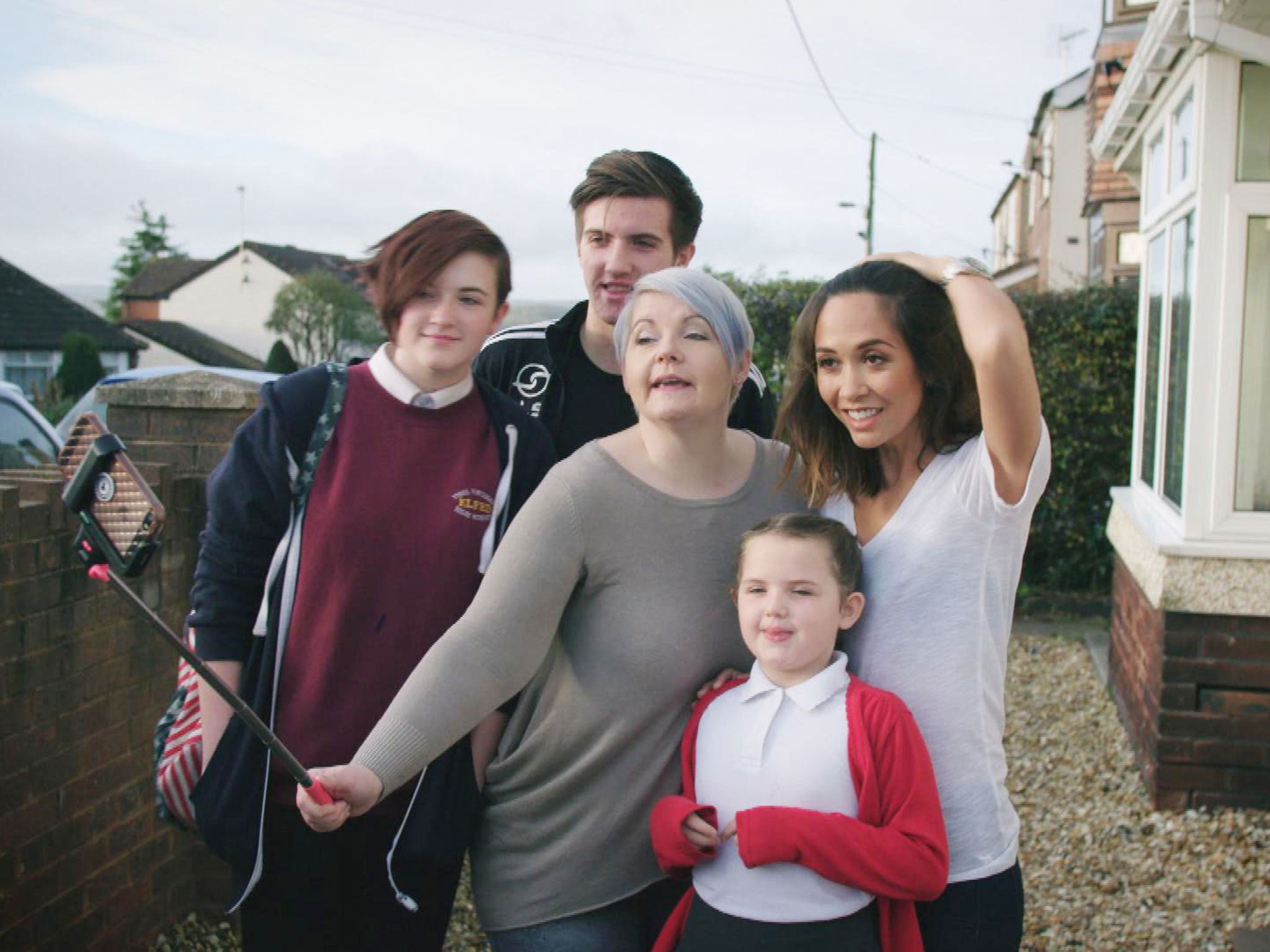 Myleene Klass with the Rhiannon Hewitt and her three children