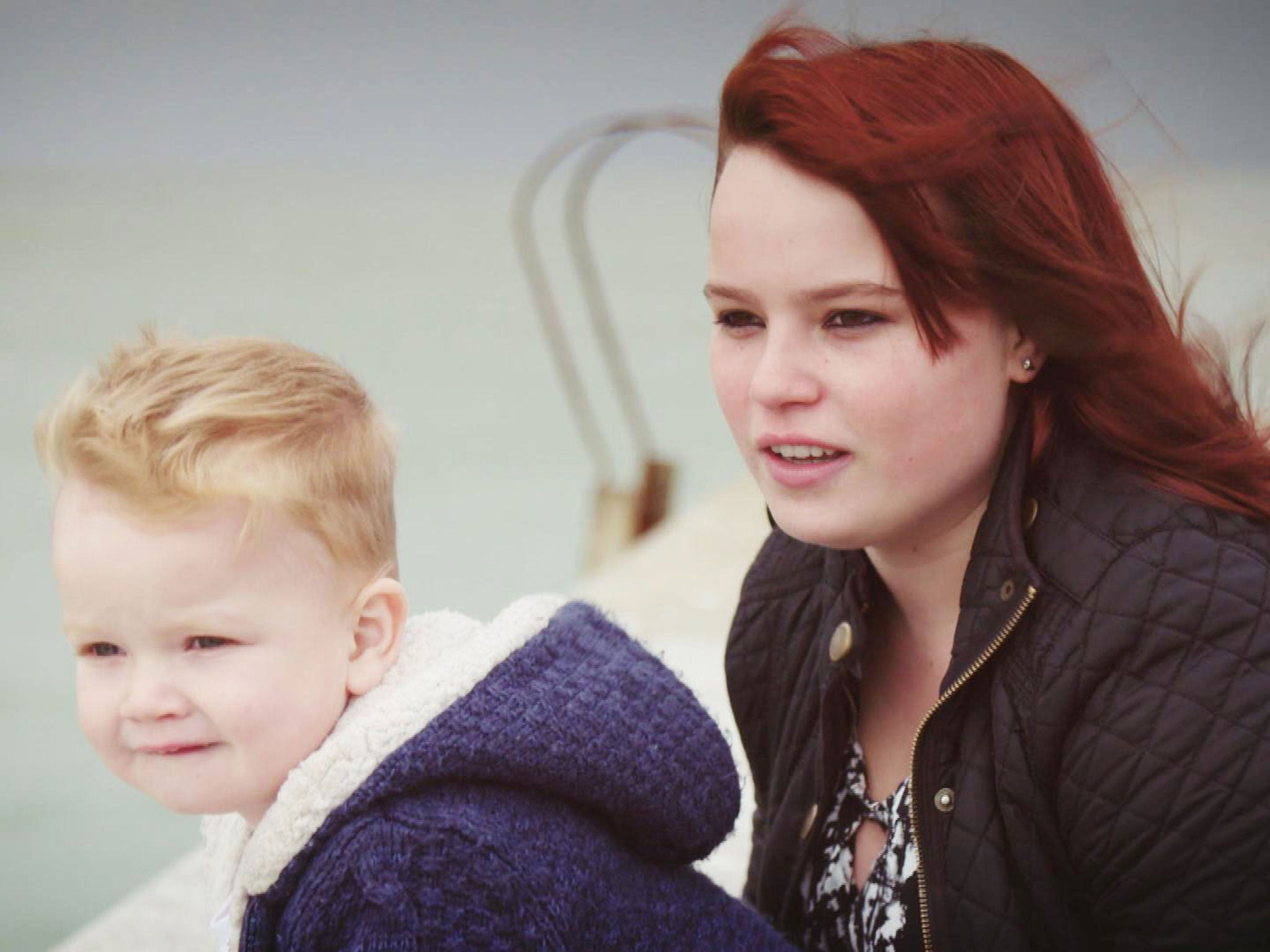 17-year-old Rebecca Clout with her son Oscar (3) in Margate