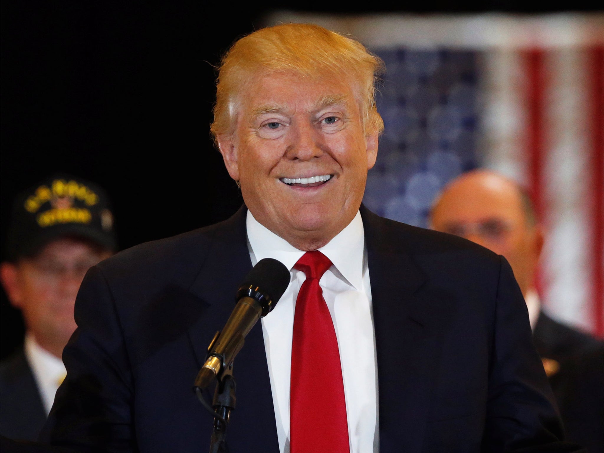 The Republican presidential candidate speaks to the media at Trump Tower in New York yesterday