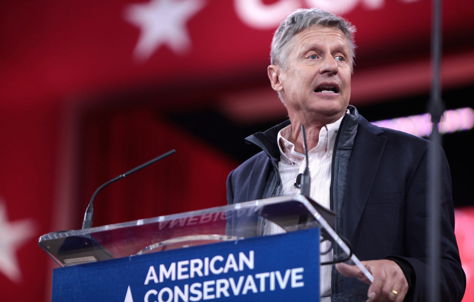 Gary Johnson speaks at the Conservative Political Action Conference in 2015. Gage Skidmore/Flickr