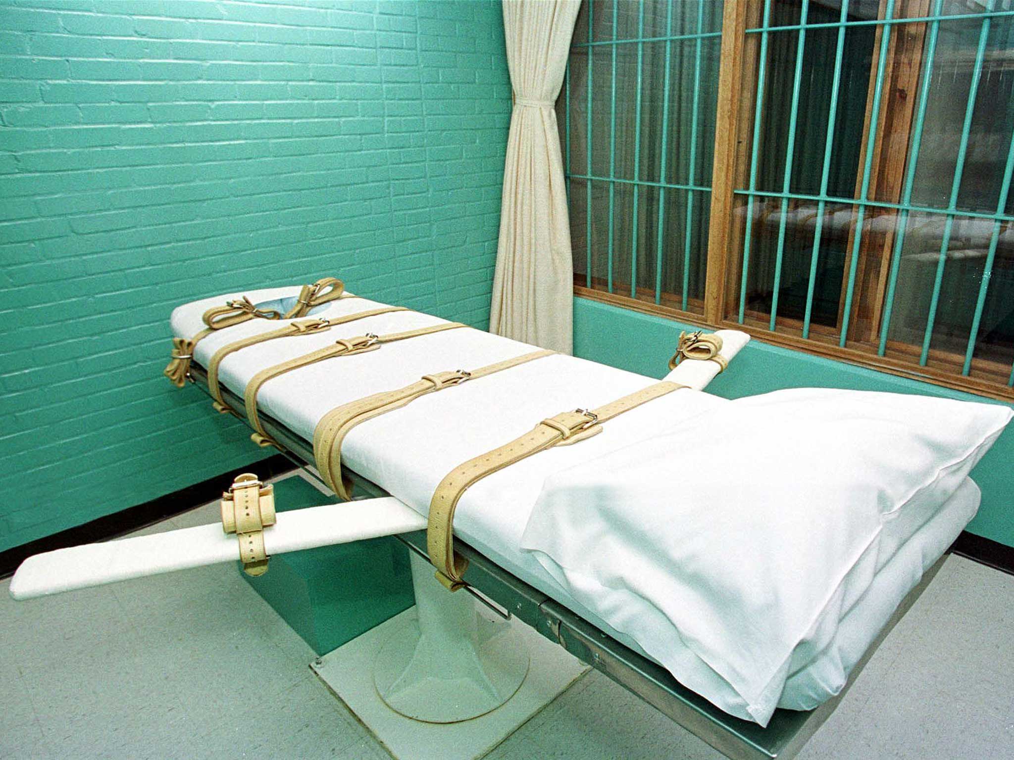 The death chamber at the Texas Department of Criminal Justice Huntsville Unit in Huntsville