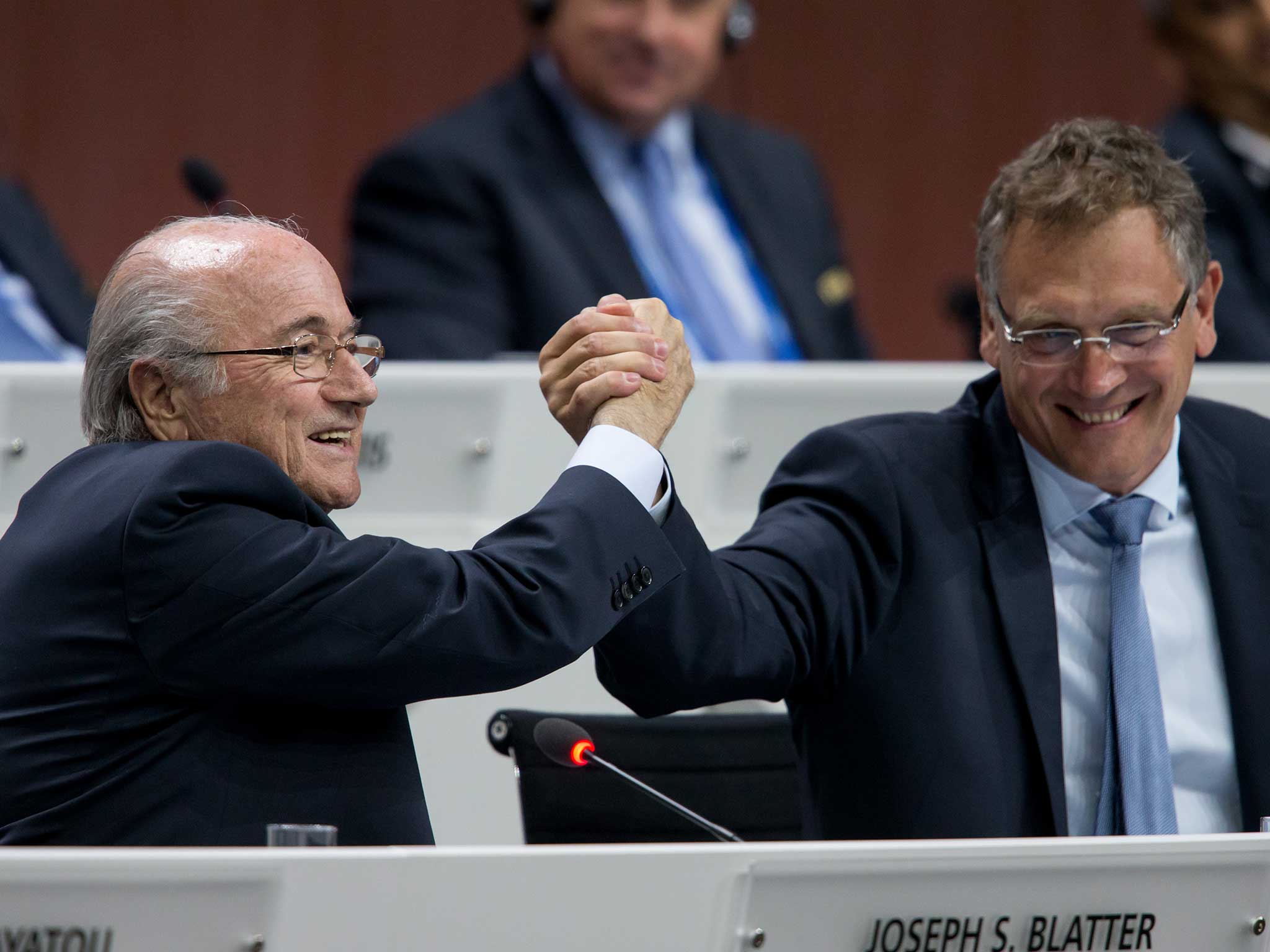 Blatter and Valcke, pictured, received the money between 2011 and 2015