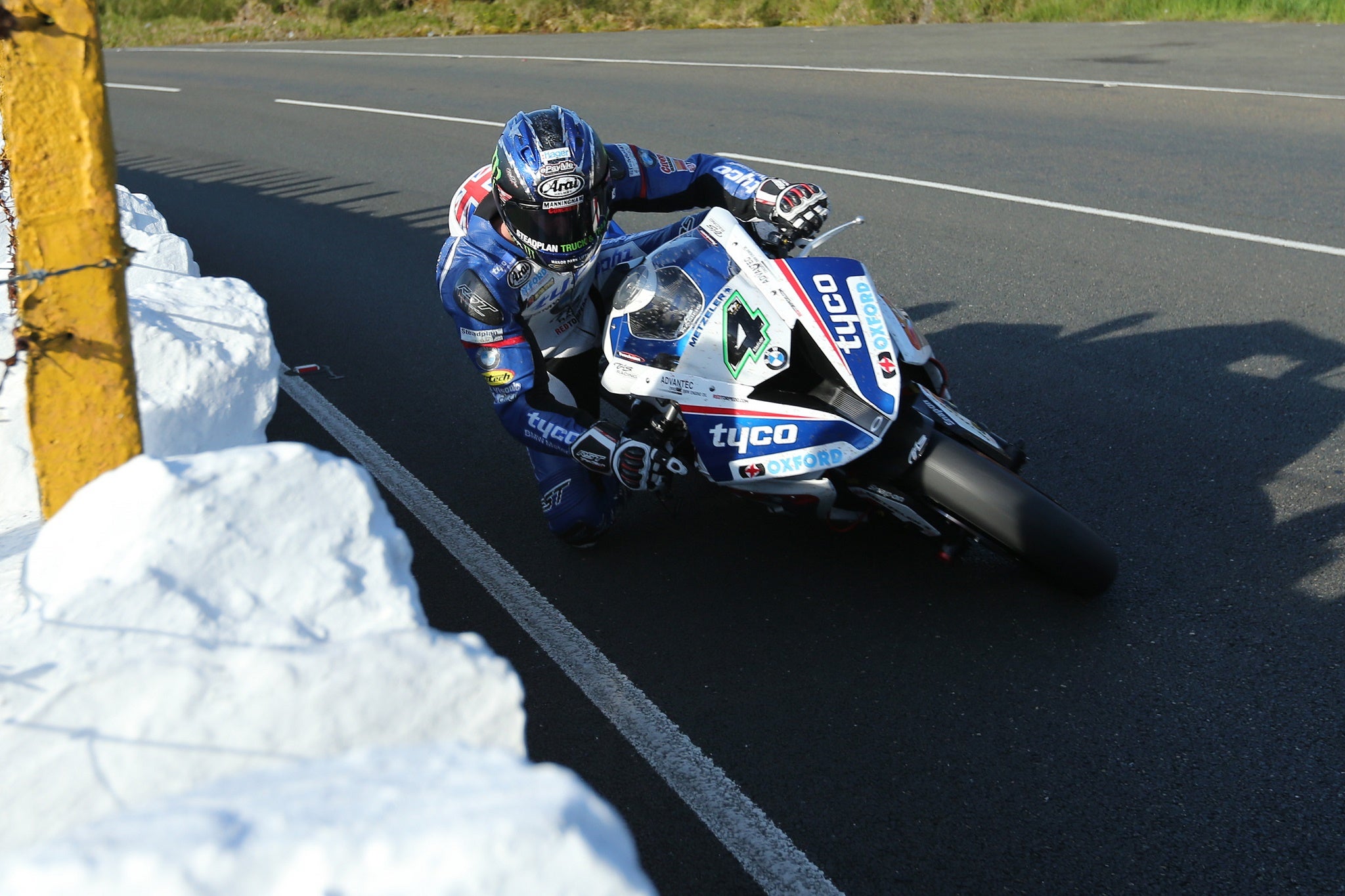 Ian Hutchinson ran in second for the entire six-lap race