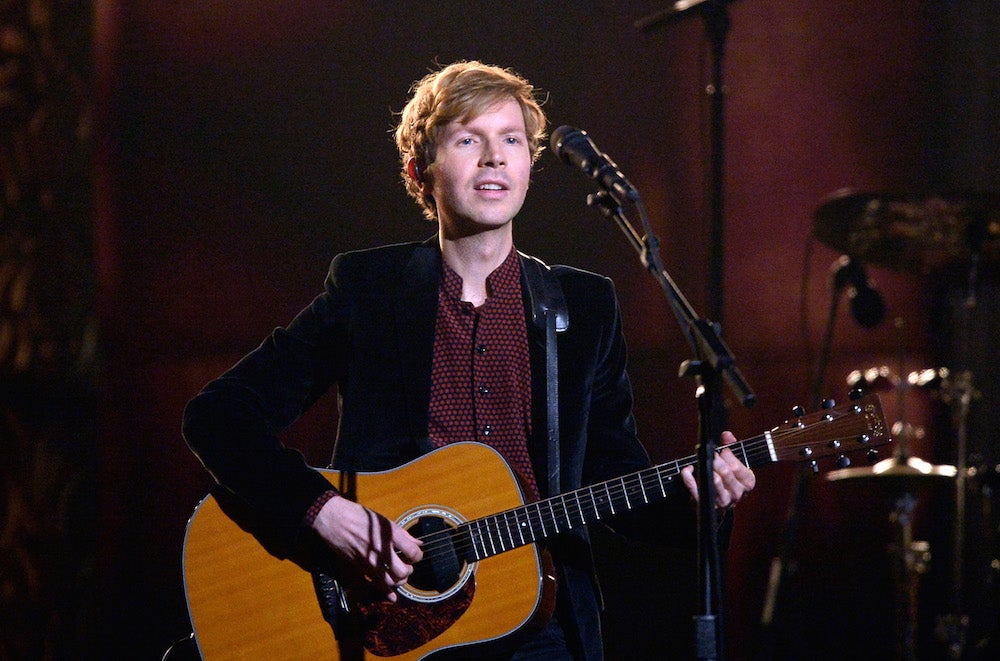 Beck sings.