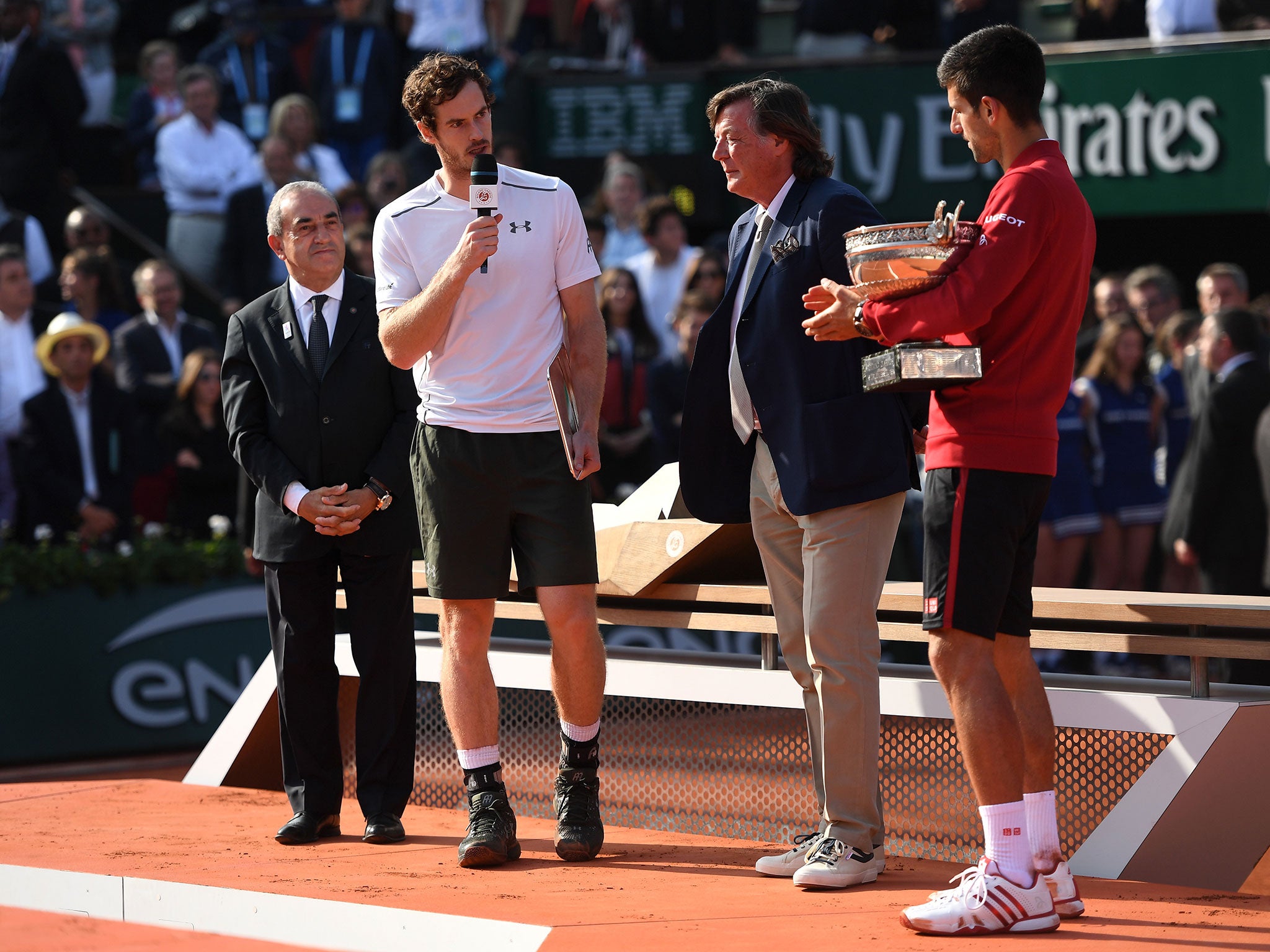 Andy Murray said that everyone in the crowd had been fortunate to be there following his French Open defeat