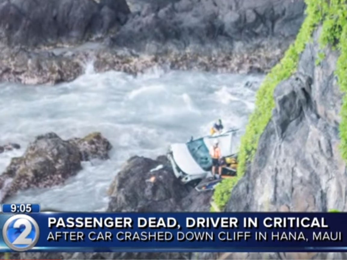 The two women plunged 200 feet off the cliff onto the rocky shoreline below