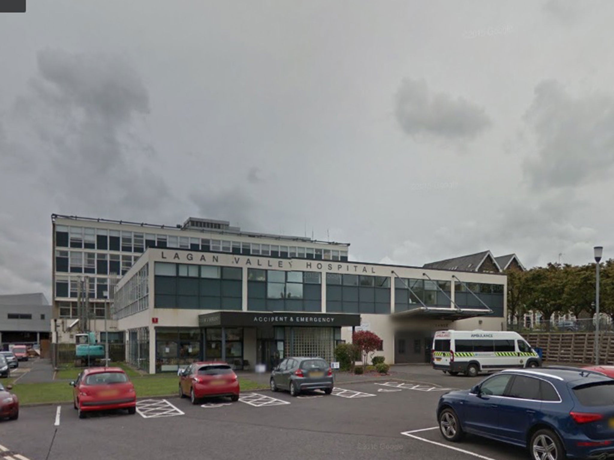 Lagan Valley Hospital, Lisburn, where the man is said to be in a critical condition