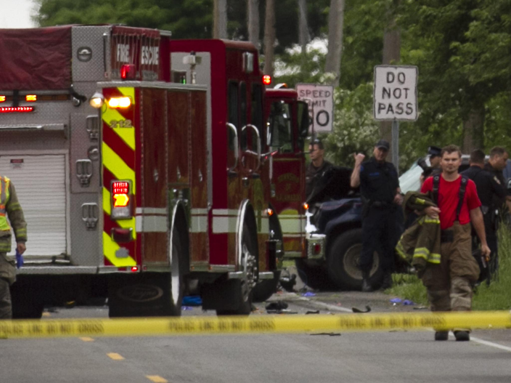 First responders attend to the scene of the deadline 7 June crash AP