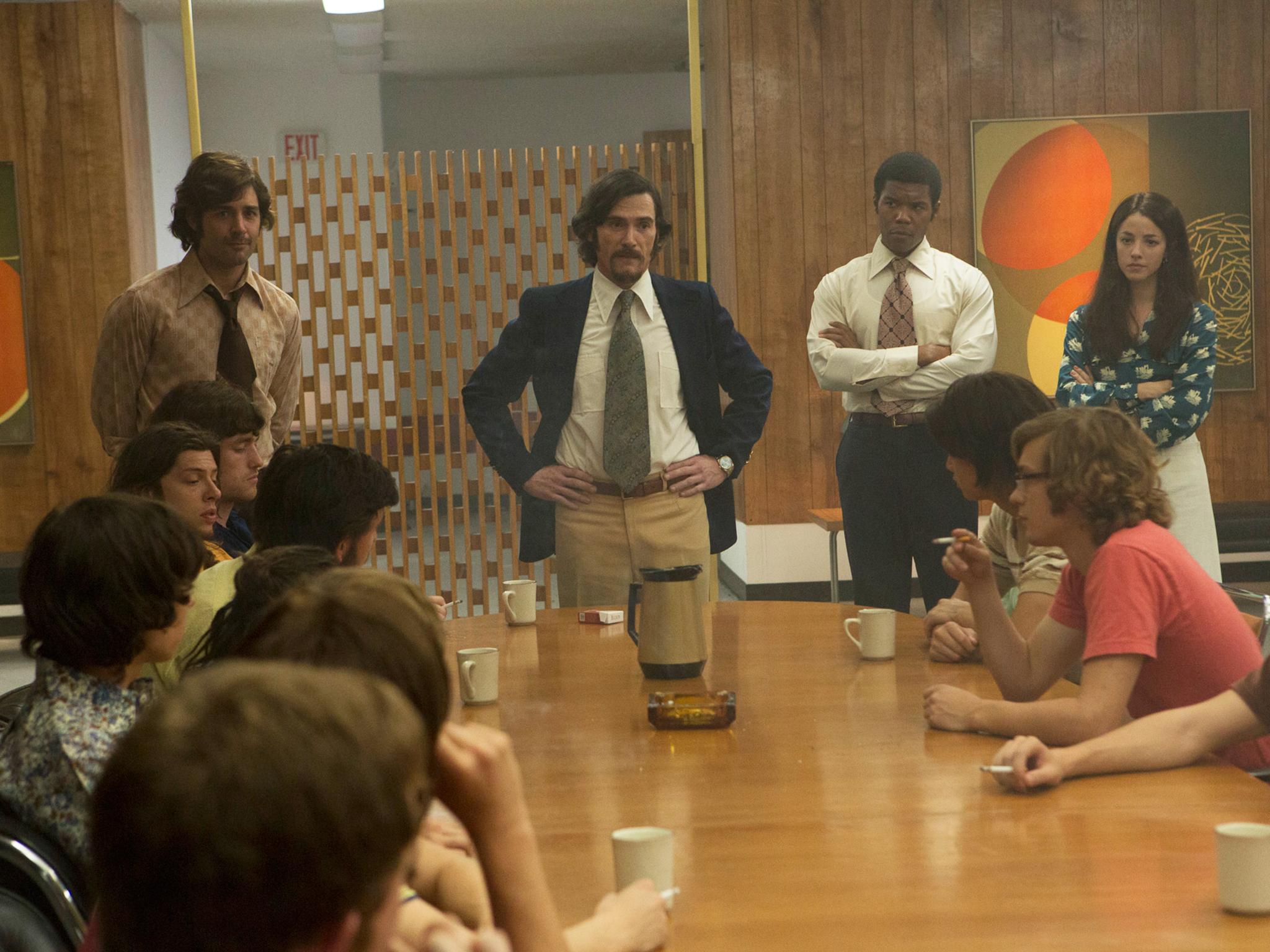 Billy Crudup (centre) plays Philip Zimbardo in the new movie