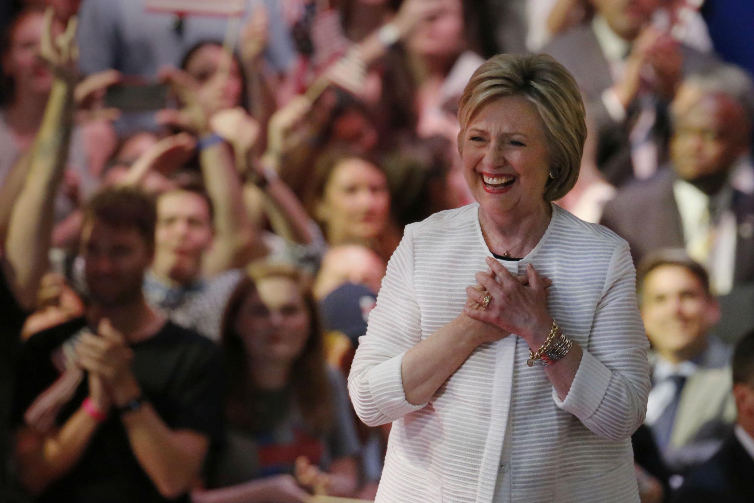 Hillary Clinton is not officially the nominee until the convention, but she has a strong lead in the delegate count