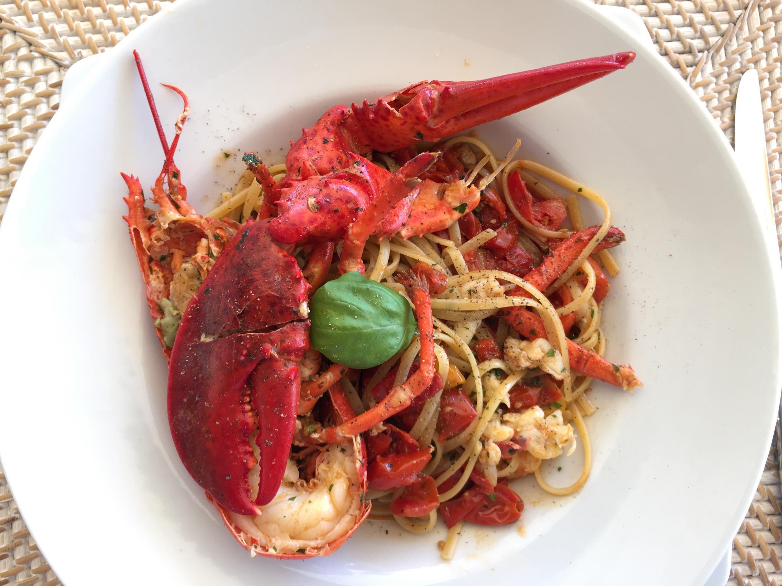 Lobster with spaghetti