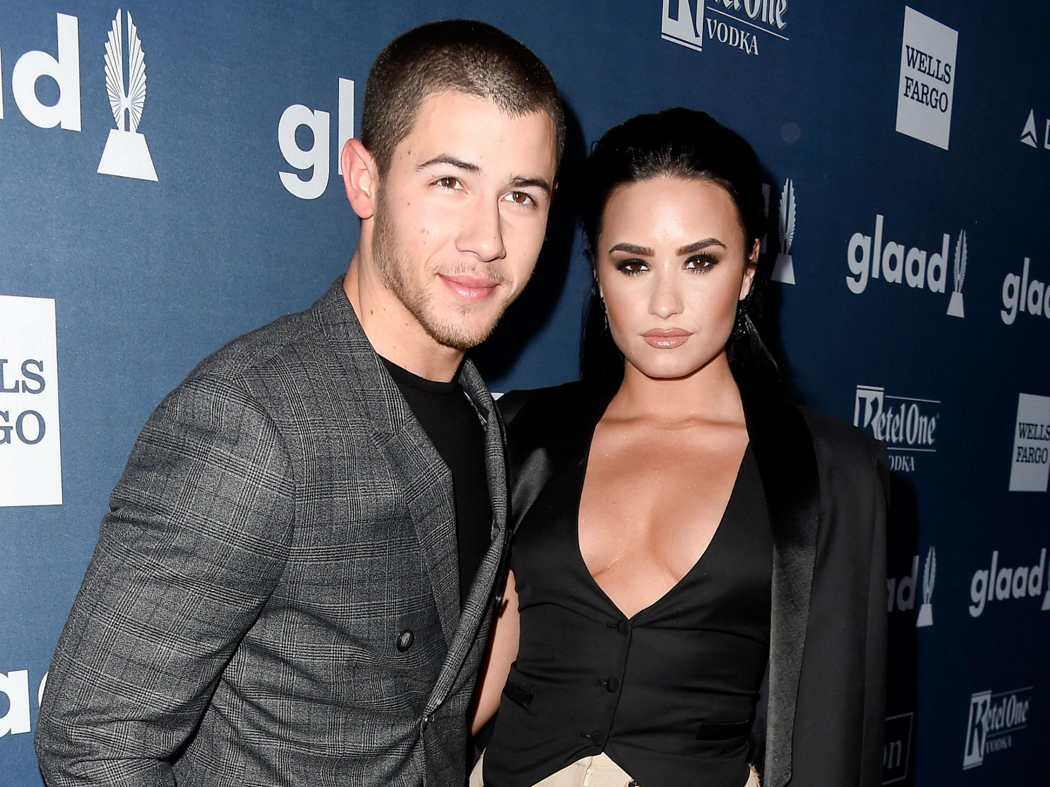 Nick Jonas and Demi Lovato at the GLAAD awards