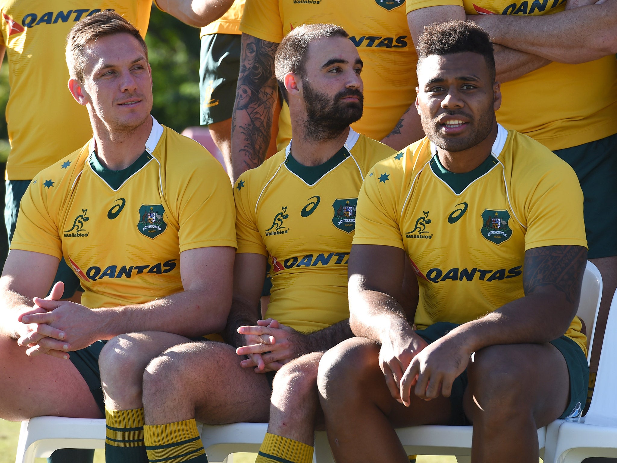 Dane Haylett-Petty (L), Nick Frisby (C) and Samu Kerevi (R) will make their Australia debuts