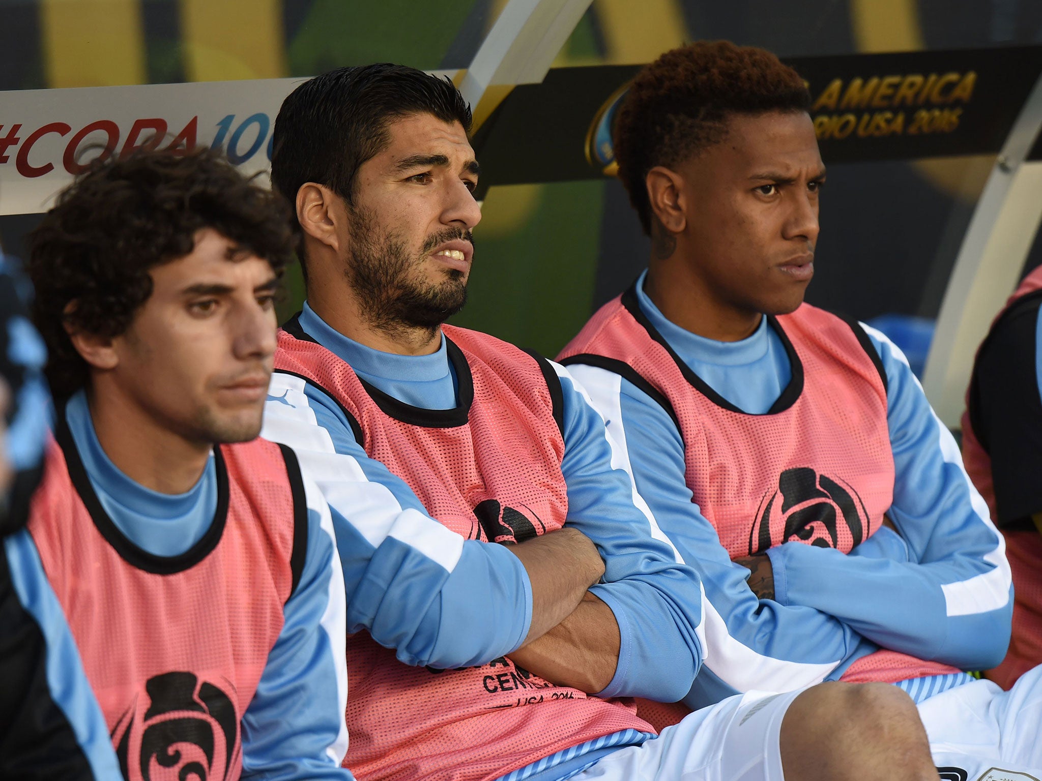 Luis Suarez watches Uruguay exit the Copa America