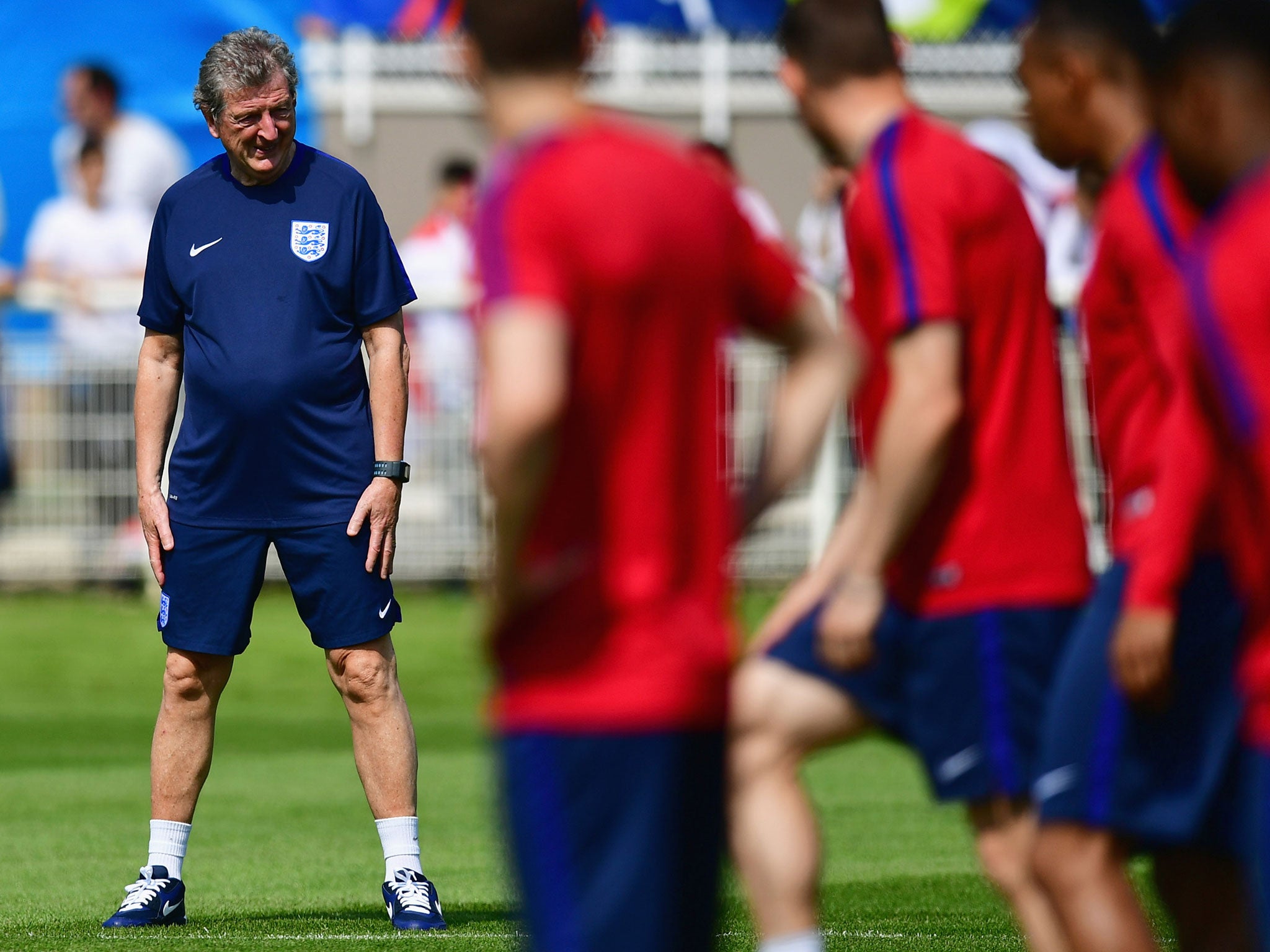 Roy Hodgson watches over an England training session