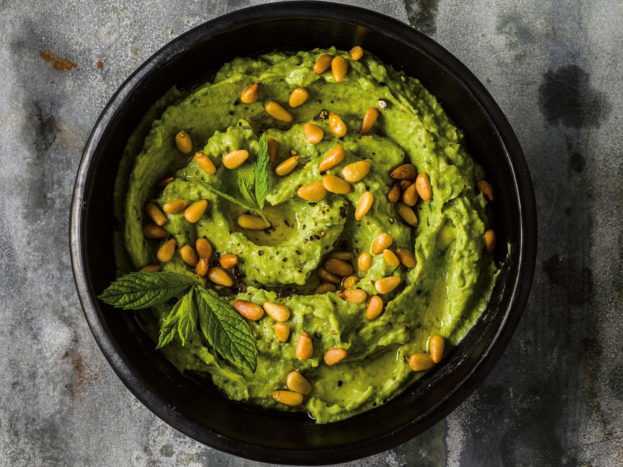 Avocado and tahini dip, as featured in The Middle Eastern Vegetarian Cookbook by Salma Hage