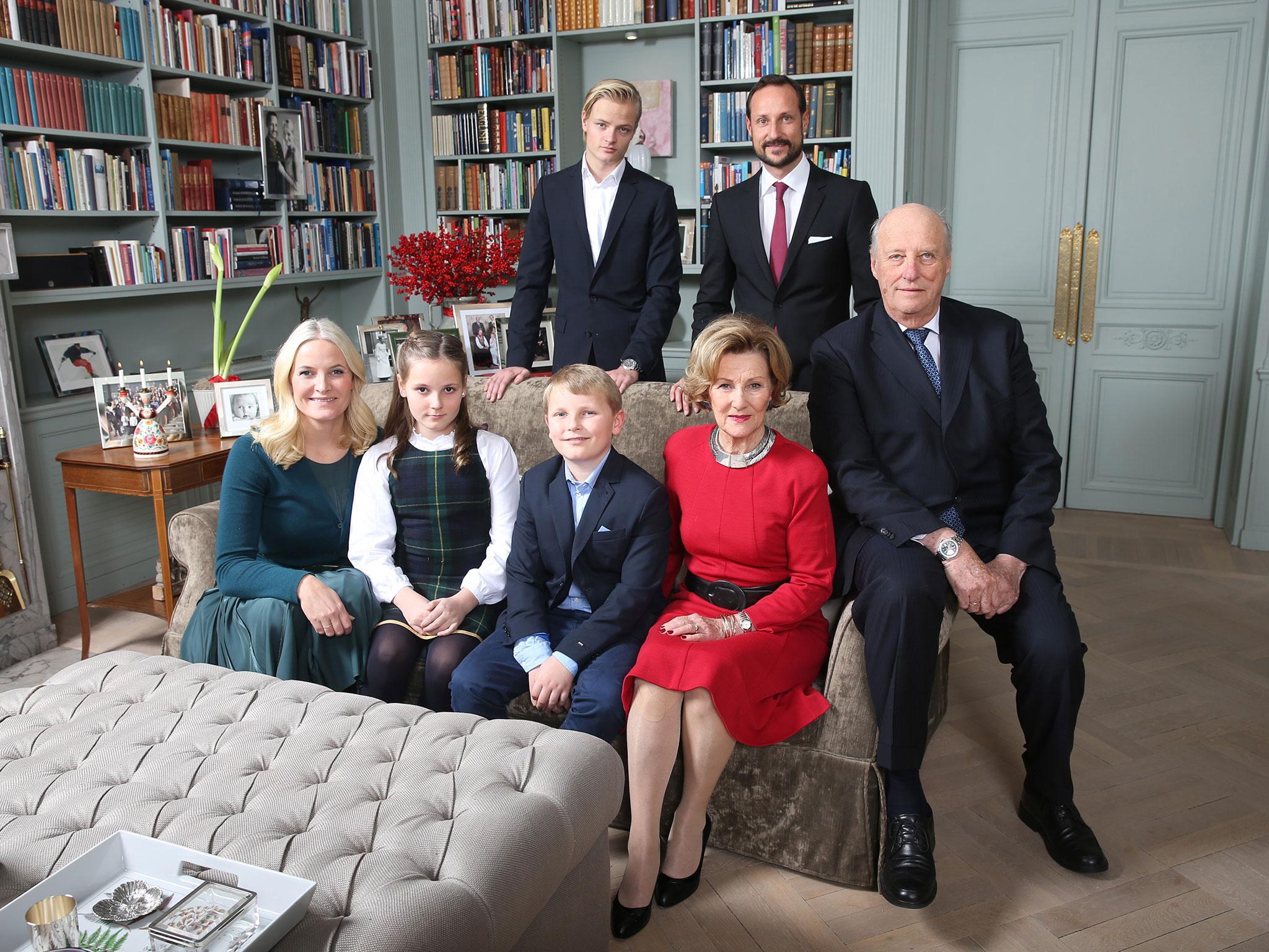 King Harald V (far right) was wrongly reported dead by a Norwegian news agency