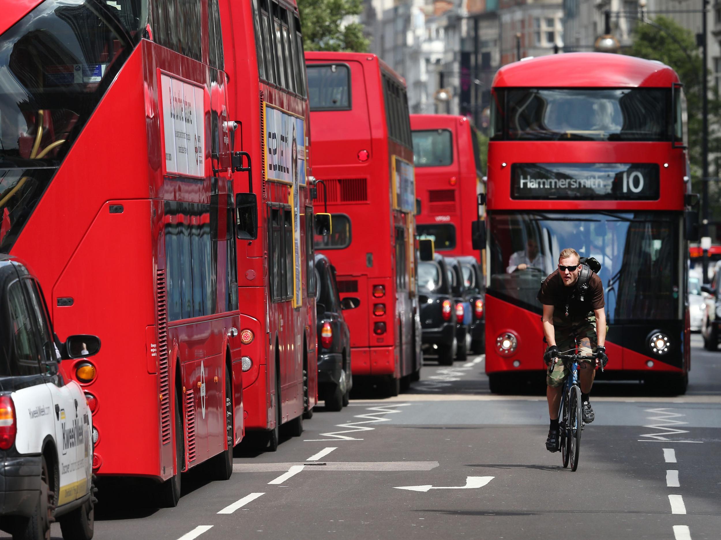 Traffic on Oxford Street in central London