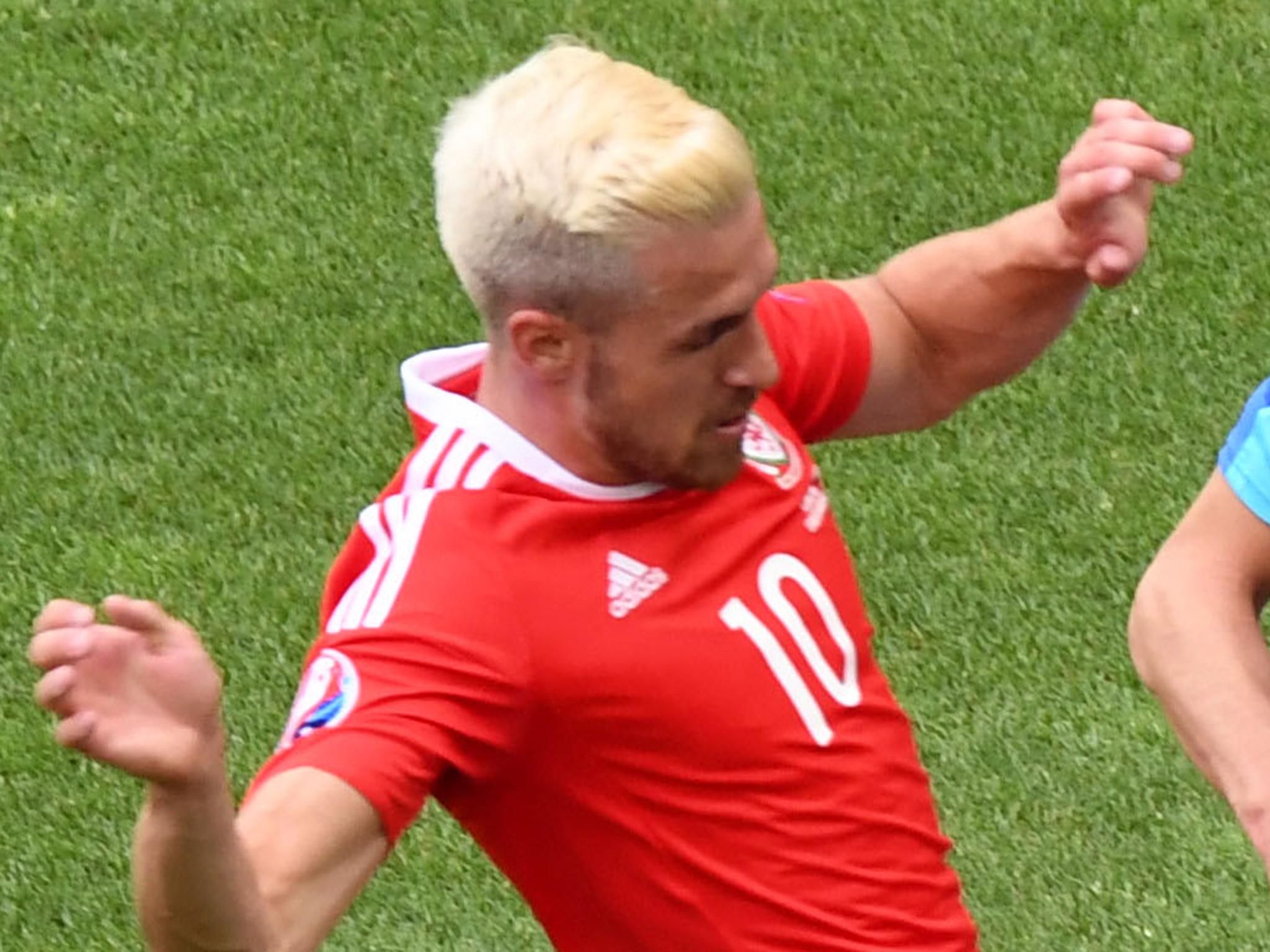 &#13;
Ramsey during Wales' opening win&#13;