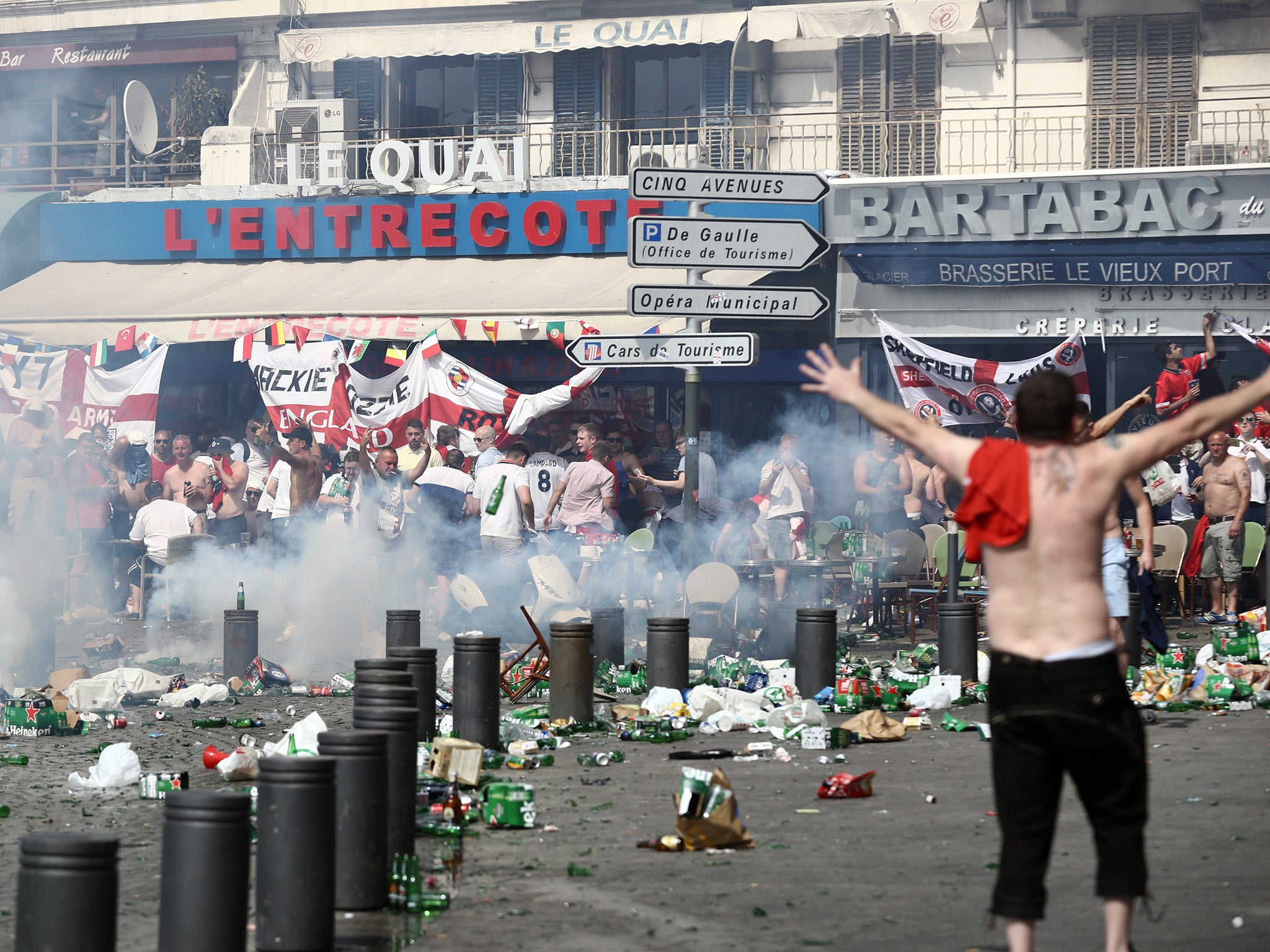 England fans were involved in violent clashes in Marseille