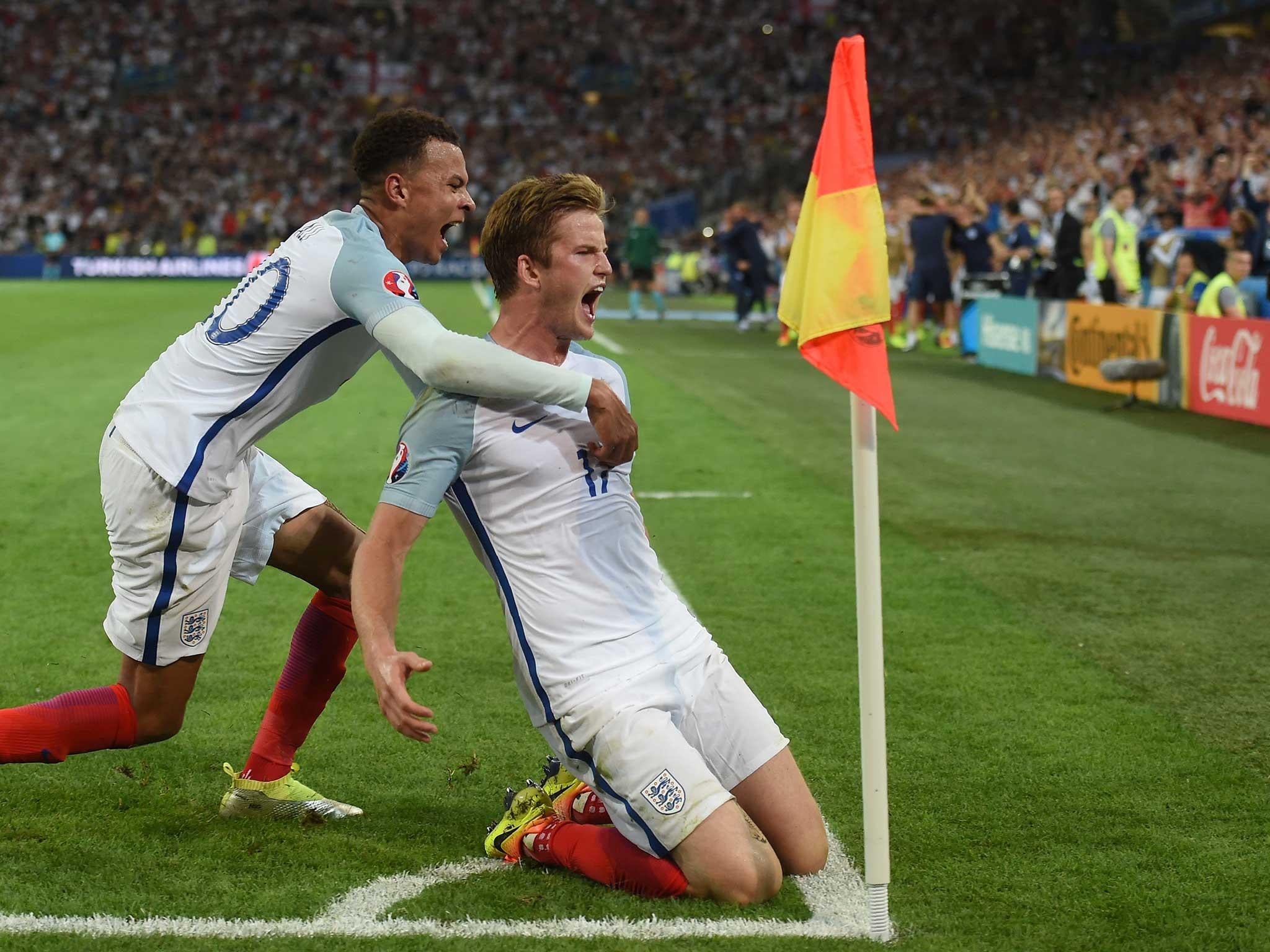 Spurs pair Eric Dier and Dele Alli celebrate the former's goal