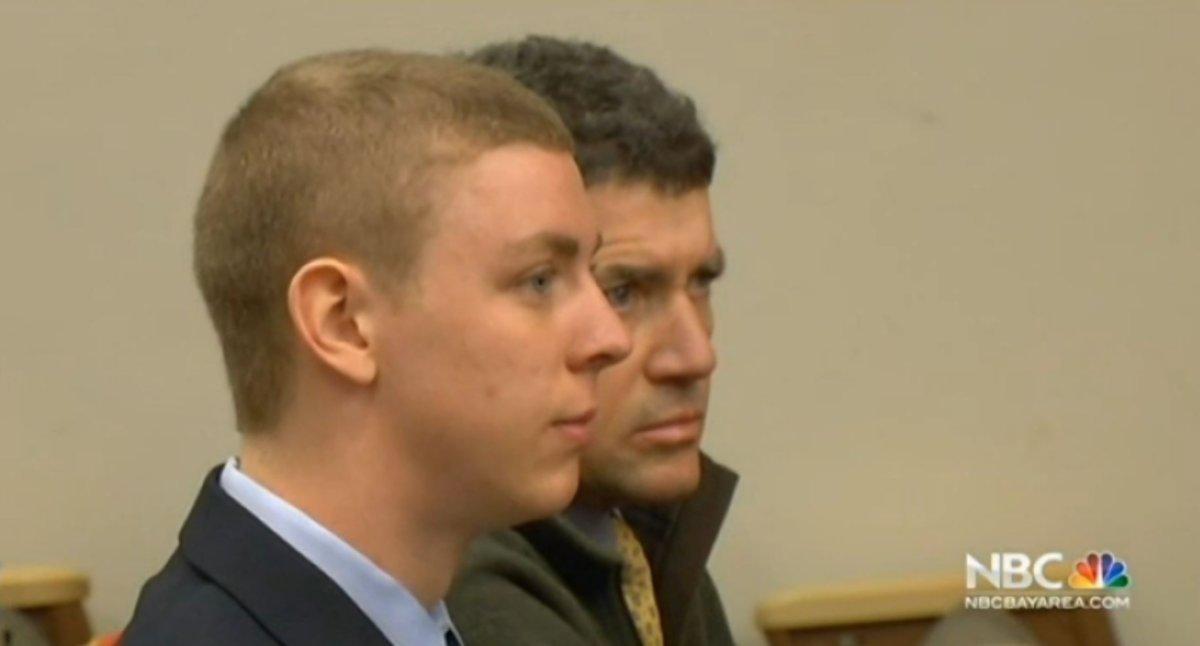 Brock Turner appears in court.