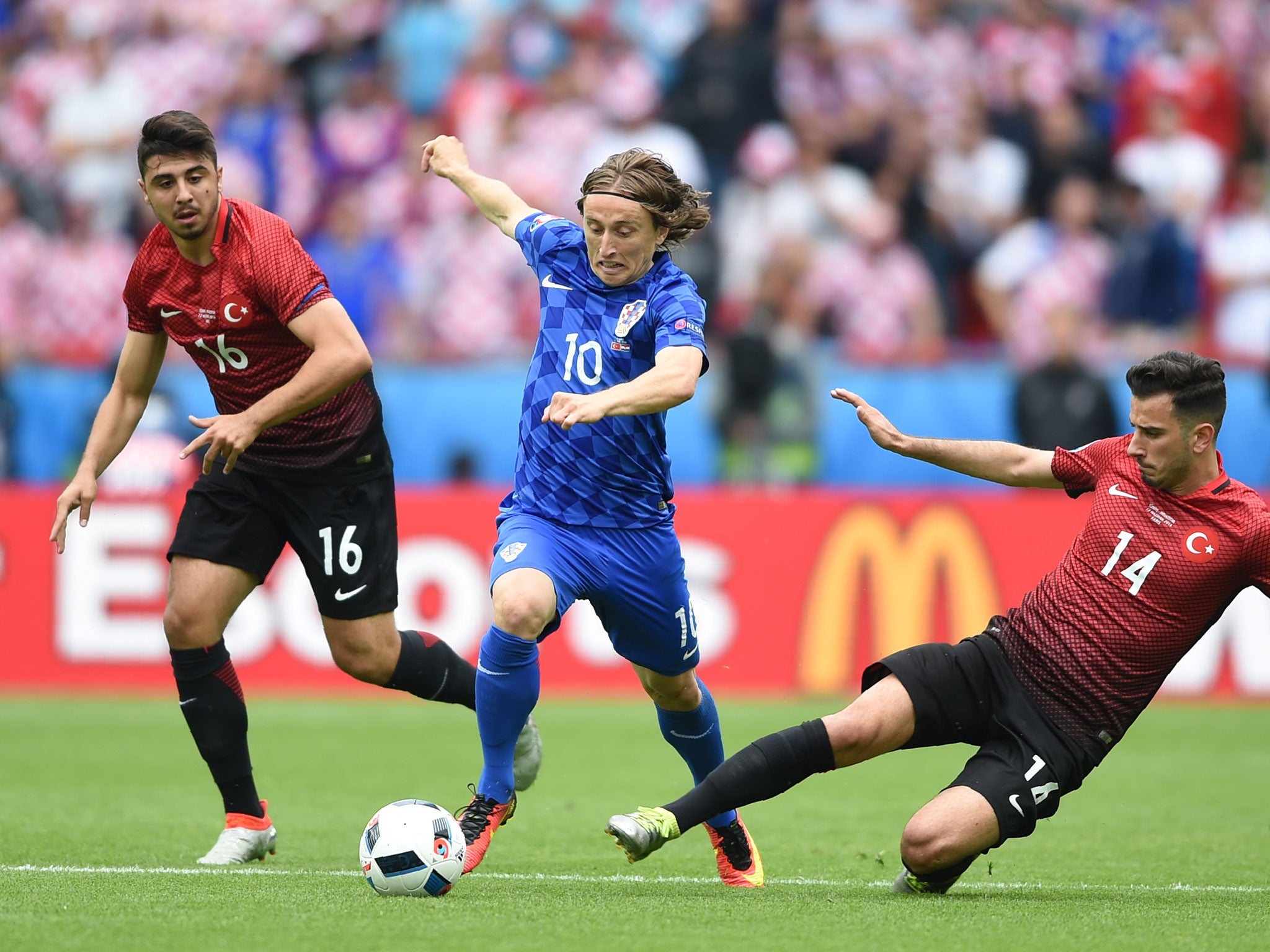 Luka Modric in action for Croatia