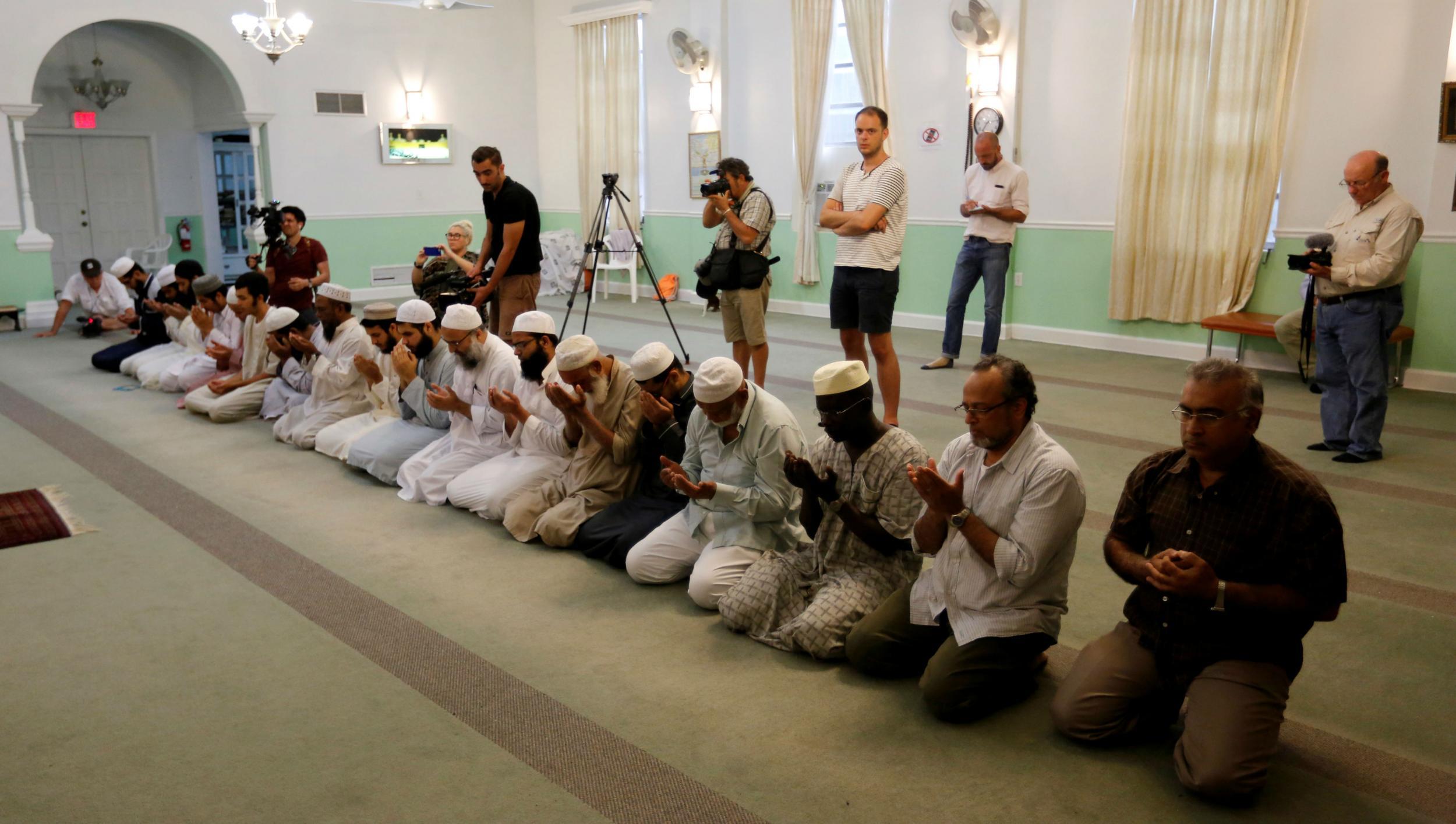 At Mateen's mosque, dozens of regulars prayed on Sunday night