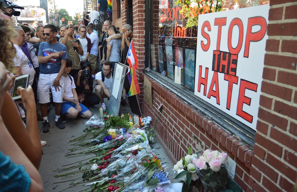 New Yorkers mourn victims of the Orlando LGBT nightclub shooting.