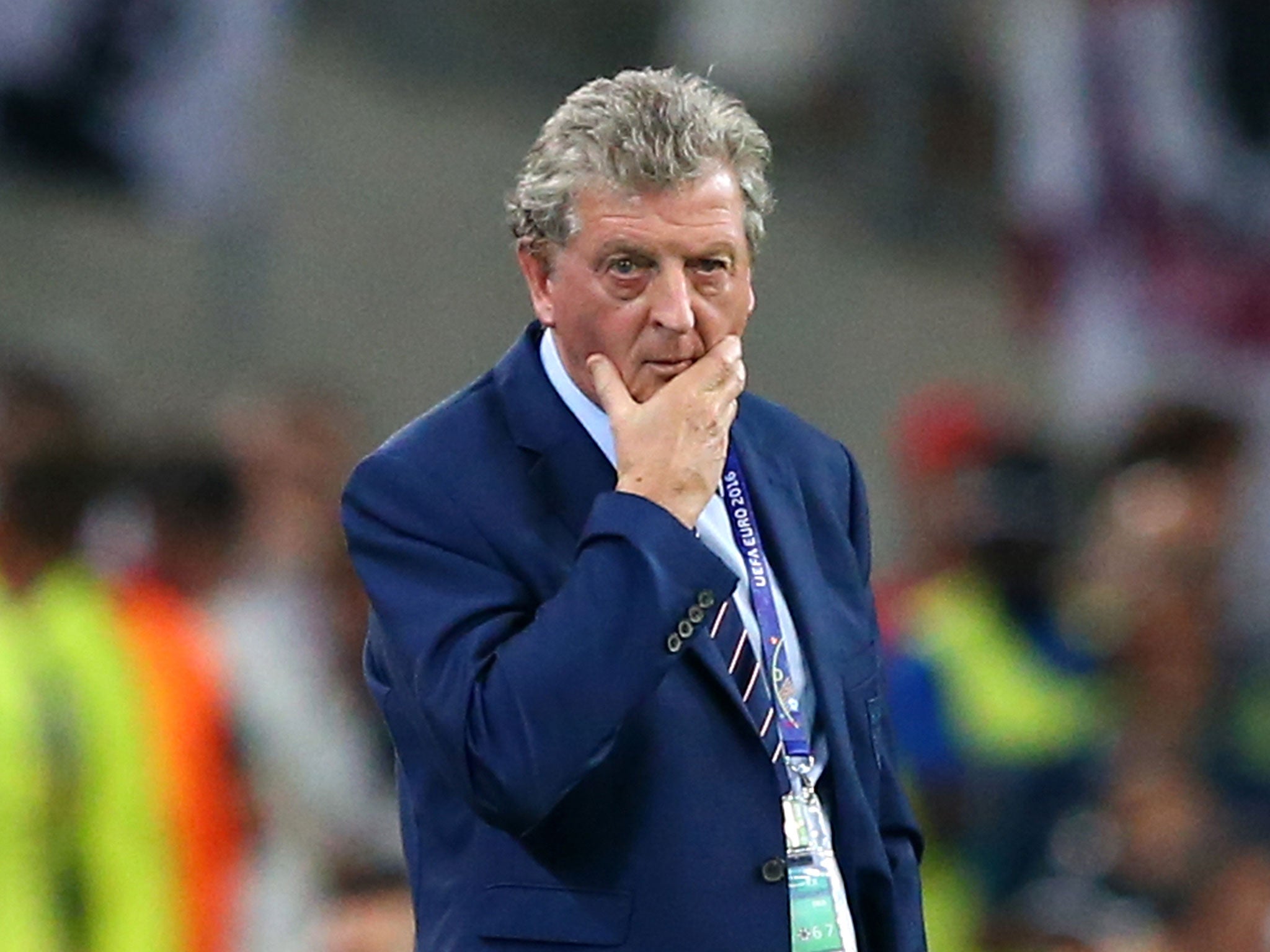 Roy Hodgson looks on during the game with Russia