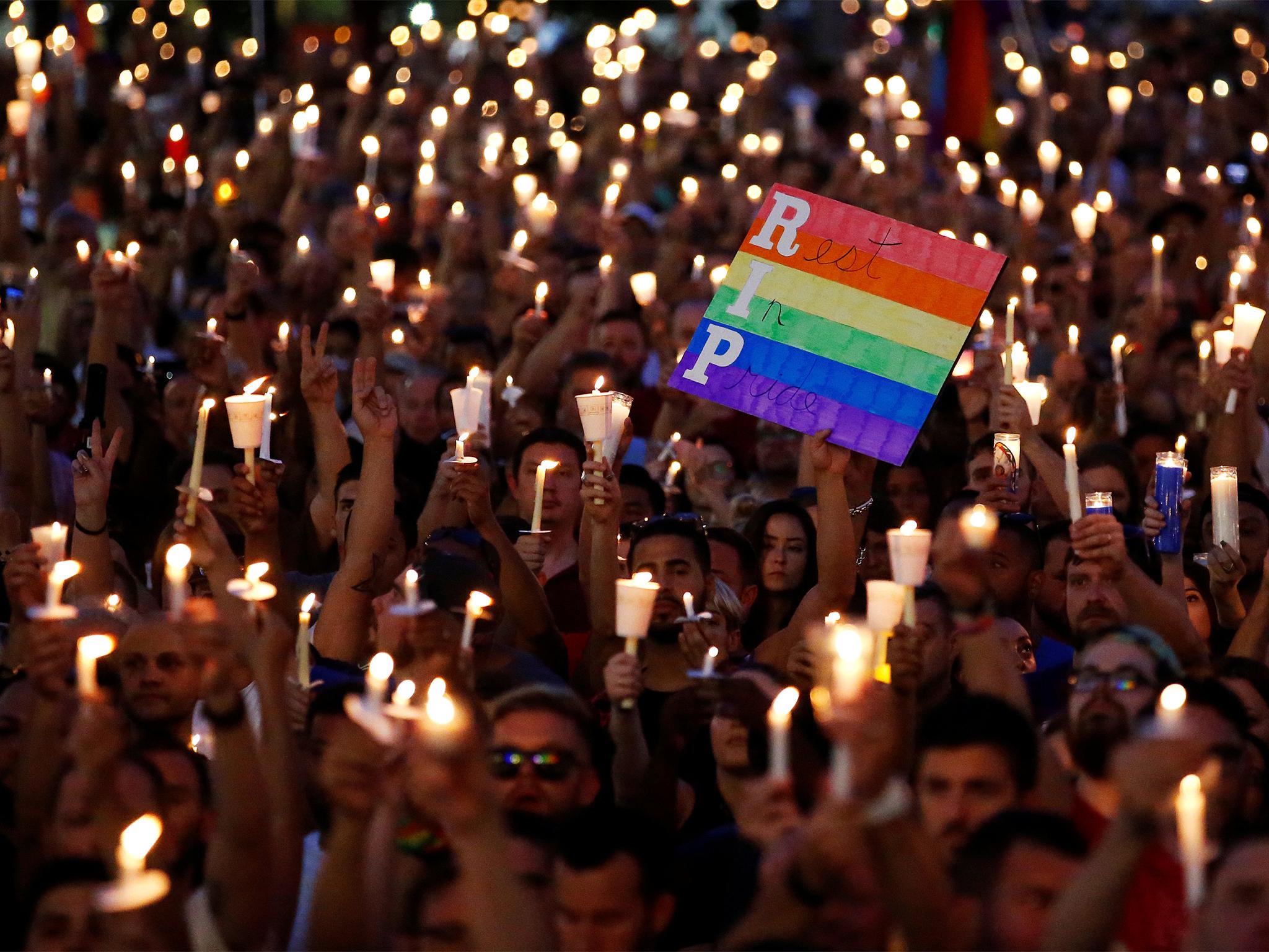 Mourners gather for the 49 people killed and 53 people injured in Orlando