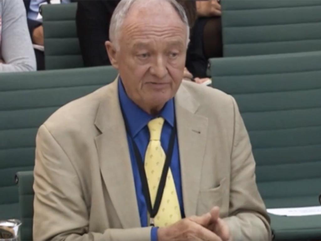 The former London Mayor speaking to the Home Affairs Select Committee