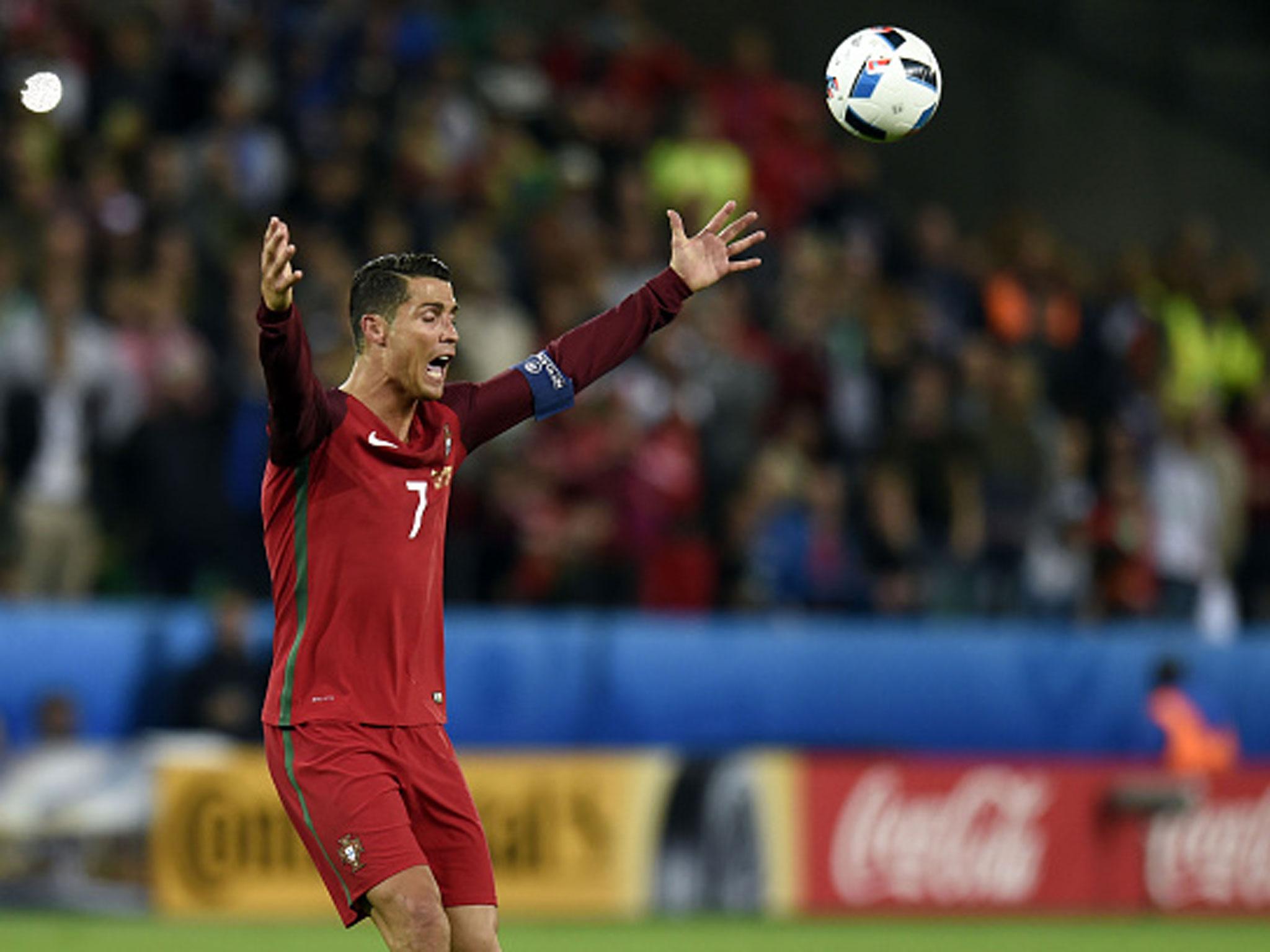 Cristiano Ronaldo yells out in frustration as Portugal struggle against Iceland on Tuesday (Getty)