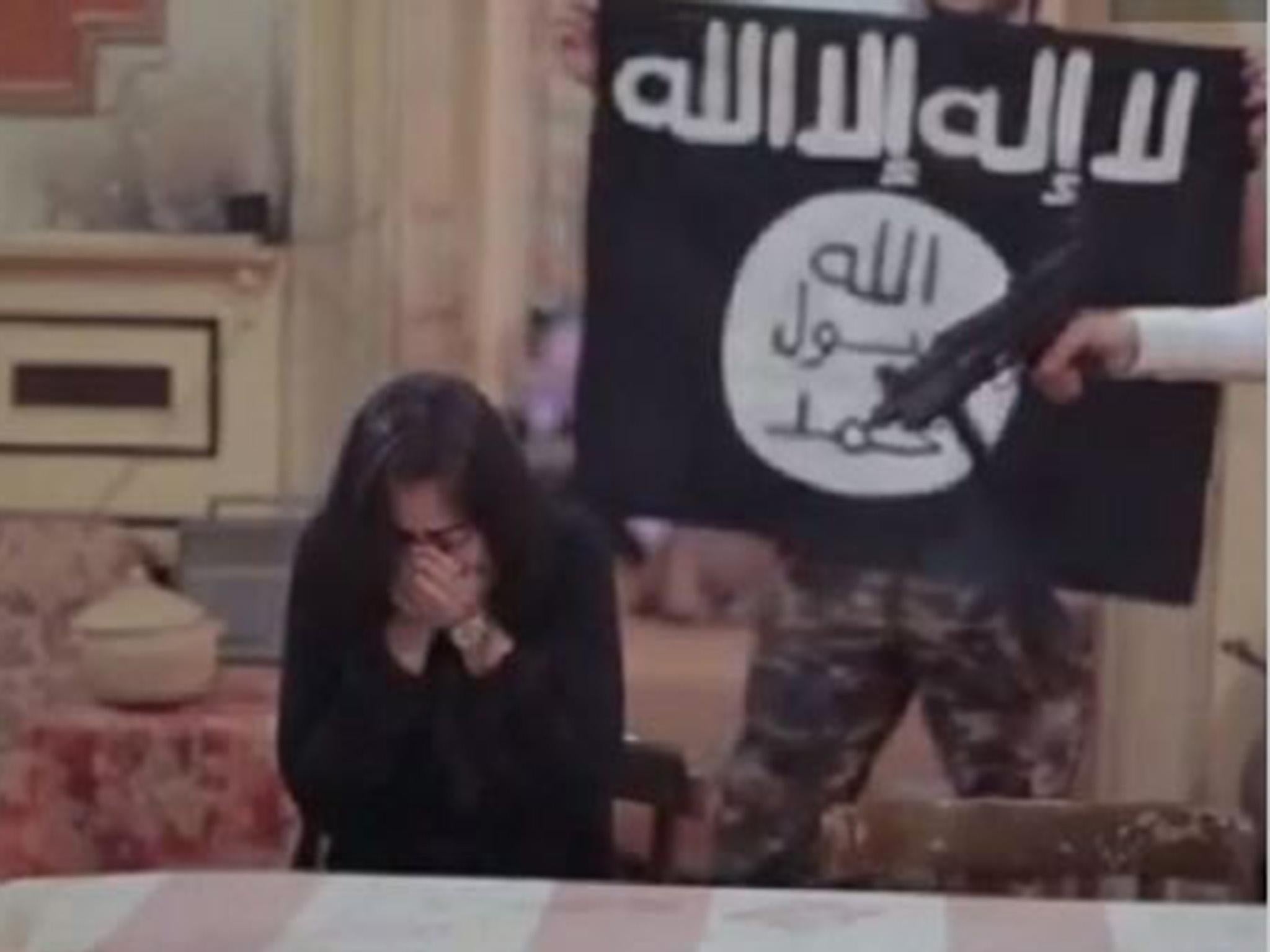 Heba Magdi (left) was forced to beg for her life in front of actors dressed as Isis militants