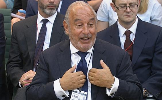 Sir Philip Green during his appearance before the Business Select Committee