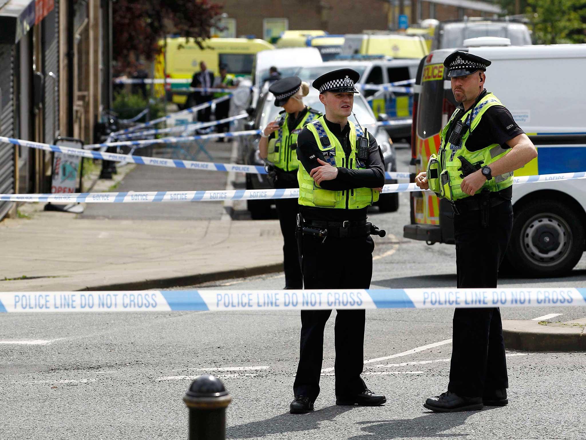 The attack took place outside Birstall library in west Yorkshire